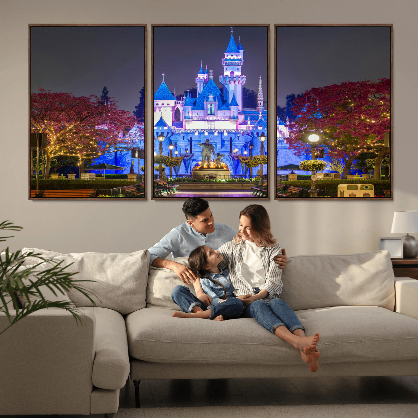 66710-MGV-CV-36X24-Large Disney Castle Wall Art Canvas Print - Magic Kingdom Kids Room Decoration Disney World