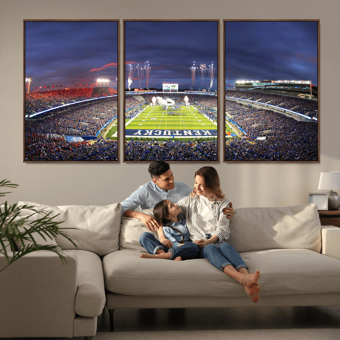 MGV-FC-60X30-3P - Kroger Field Canvas Wall Art - Kentucky Stadium Wall Art Print - Sunset Football Stadium Wall Decor