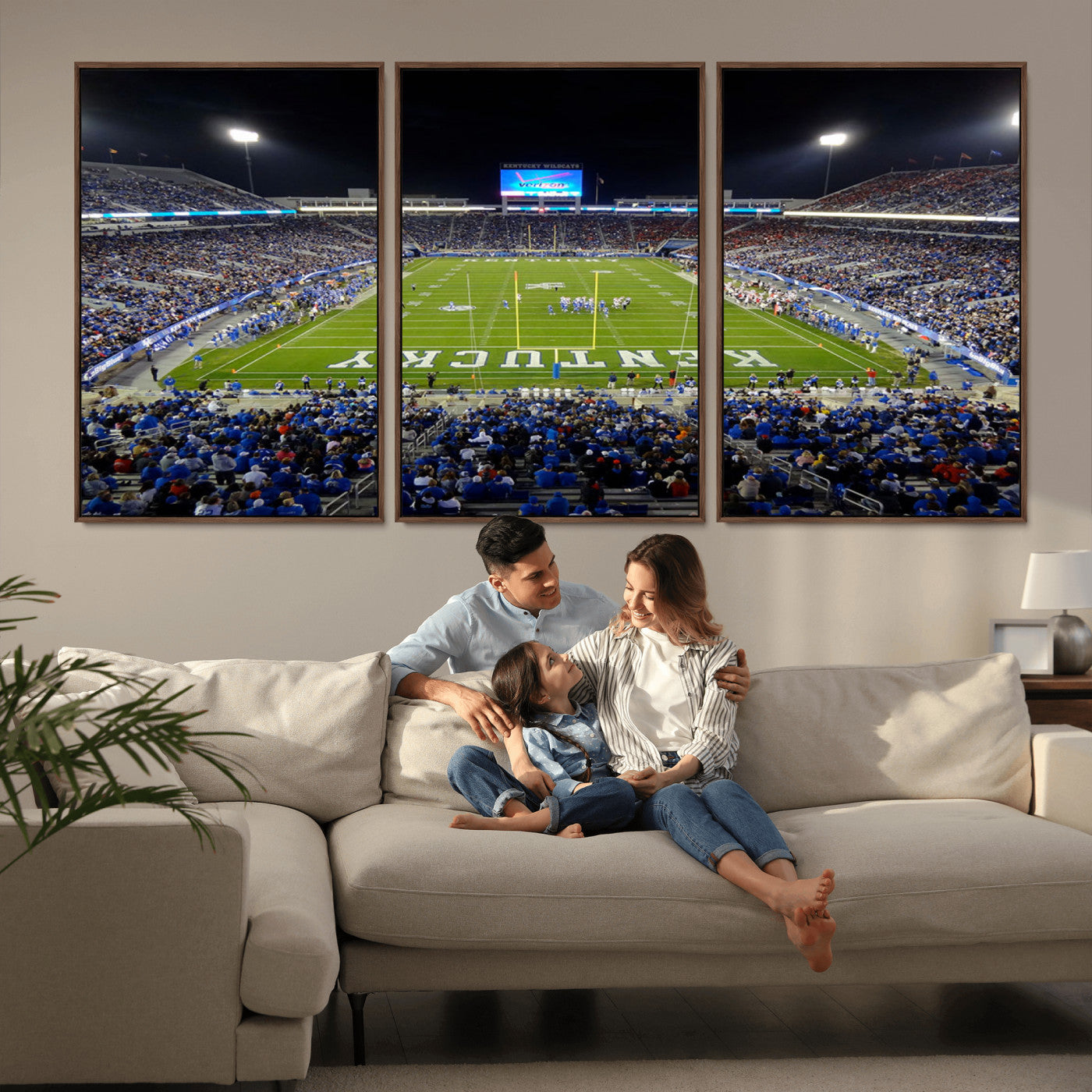 MGV-FC-60X30-3P - Kroger Field Canvas Wall Art - Kentucky Stadium Wall Art Print - Sunset Football Stadium Wall Decor