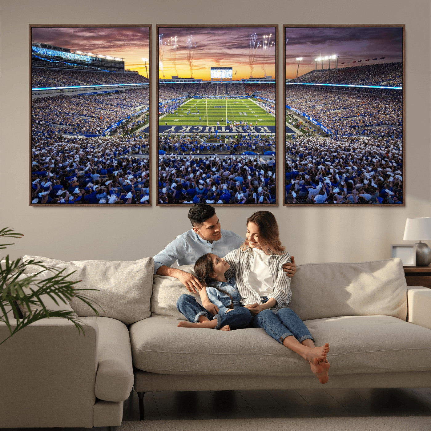 MGV-FC-60X30-3P - Kroger Field Wall Art Print - Kentucky Stadium Wall Art Print - Sunset Football Stadium Wall Decor -