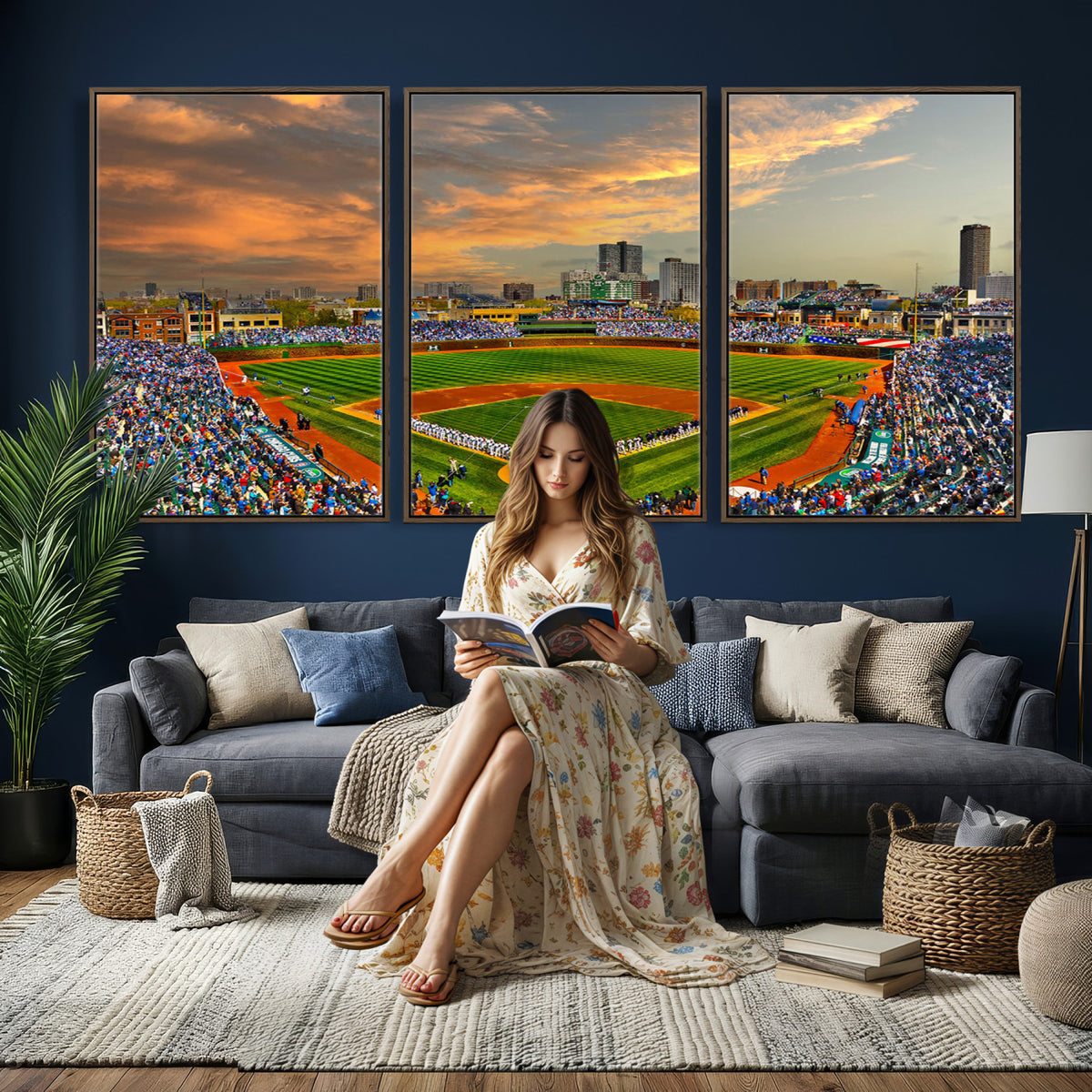 45635-MGV-CV-36X24 - Chicago Wrigley Field Wall Art Canvas Print