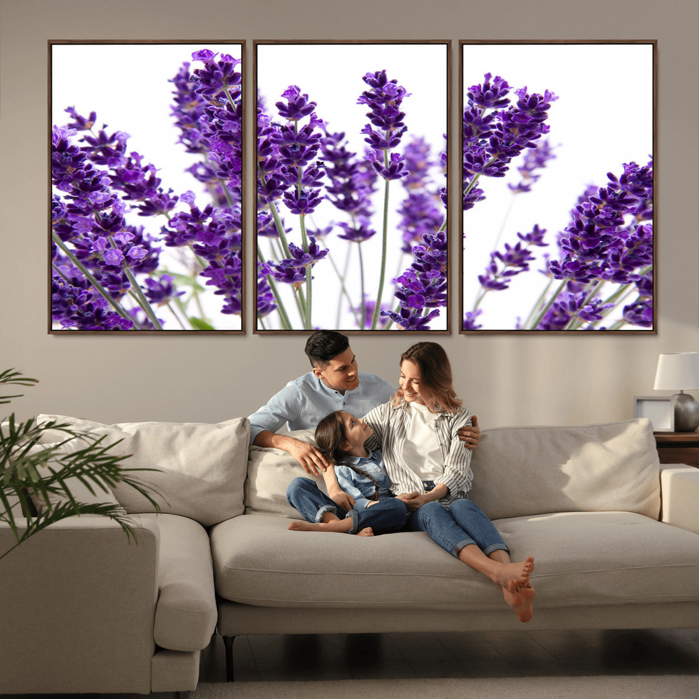 MGV-FC-60X30-3P - Lavender Flower Wall Art Canvas Print