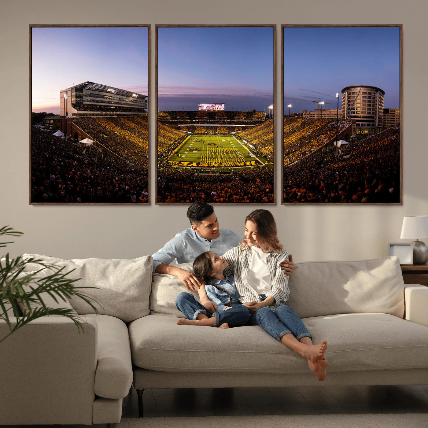 MGV-FC-60X30-3P - Iowa Hawkeyes Kinnick Stadium Wall Art Canvas Print, Framed Iowa Hawkeyes Kinnick Stadium Canvas
