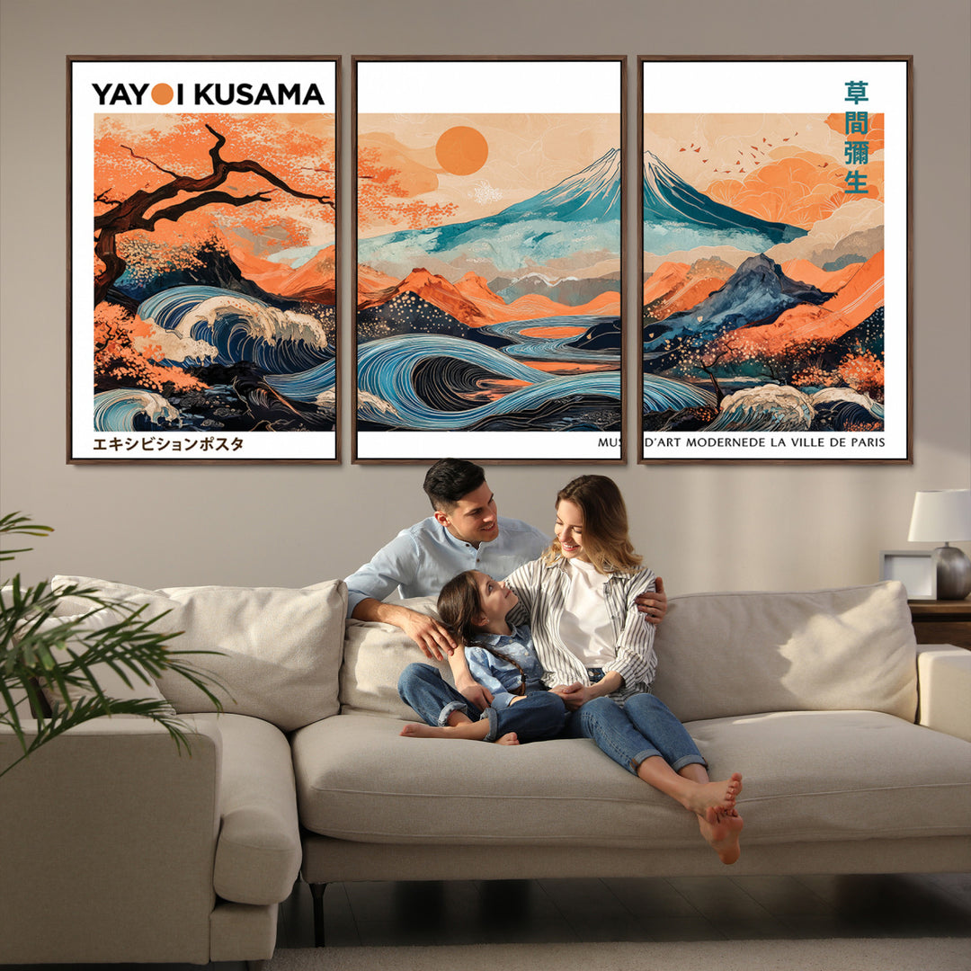 Yayoi Kusama 1986 Wall Art Print – Yayoi Kusama Wabi Sabi Japanese Wall Art Print - Vibrant Abstract Landscape Canvas – Ready-to-Hang Print