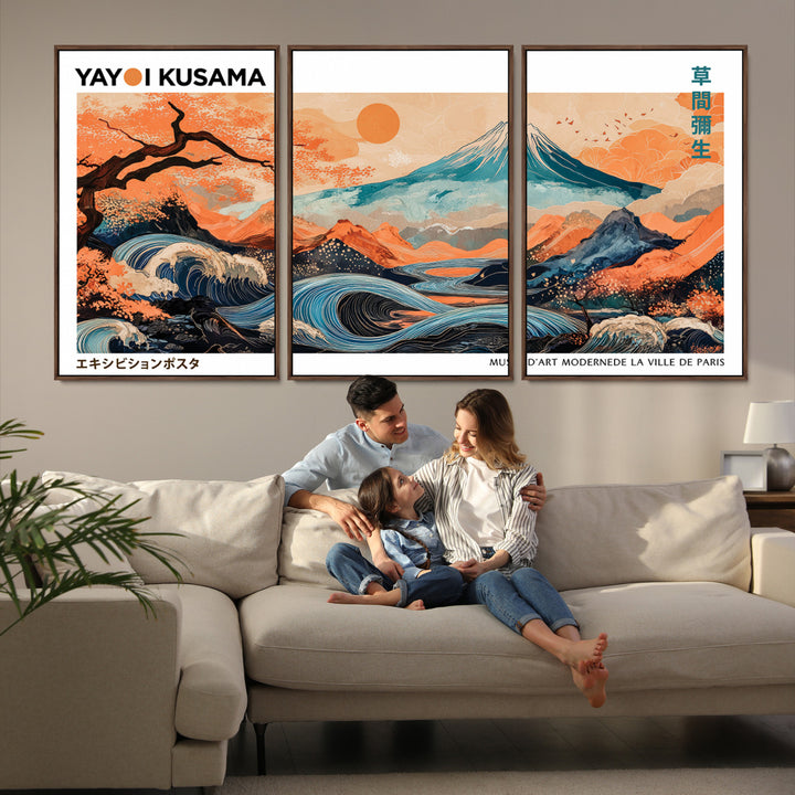 Yayoi Kusama 1986 Wall Art Print – Yayoi Kusama Wabi Sabi Japanese Wall Art Print - Vibrant Abstract Landscape Canvas – Ready-to-Hang Print