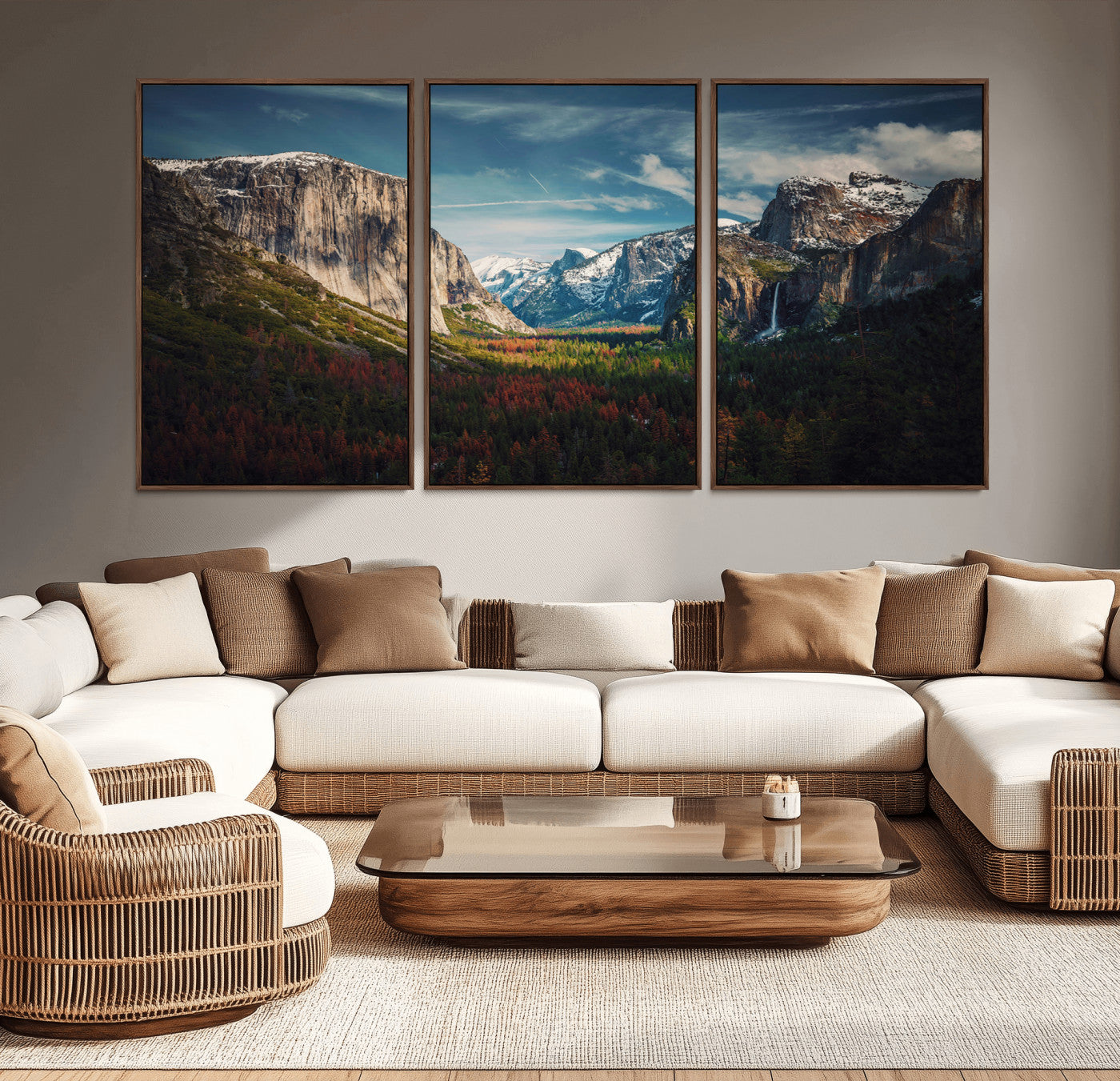 15244033-MGV-CV-36X24-Yosemite National Park Wall Art Canvas Print – Framed Mountain Landscape El Capitan Rustic Nature Artwork for Home, Office