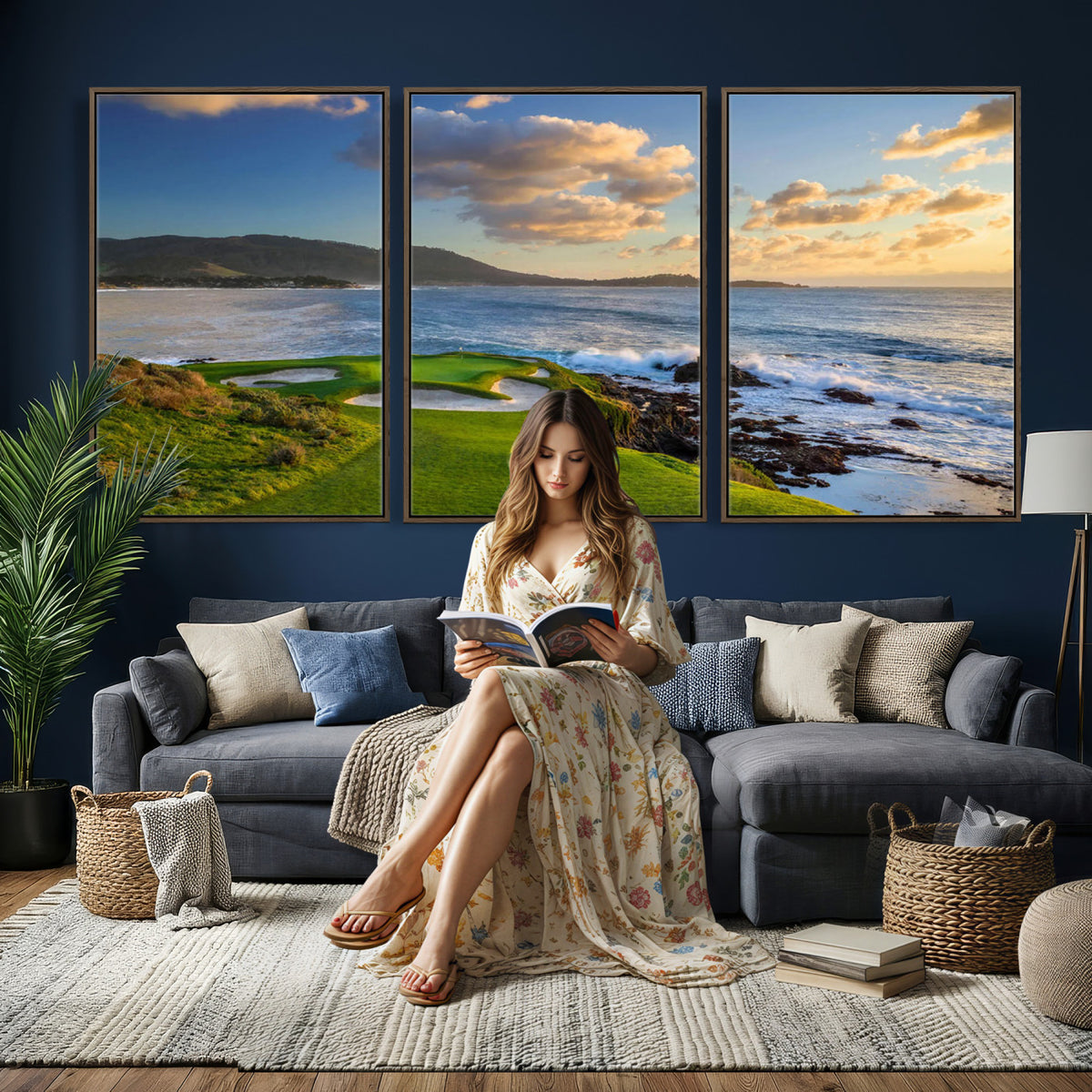 50107048-MGV-CV-36X24 - Pebble Beach Golf Links Wall Art Canvas Print