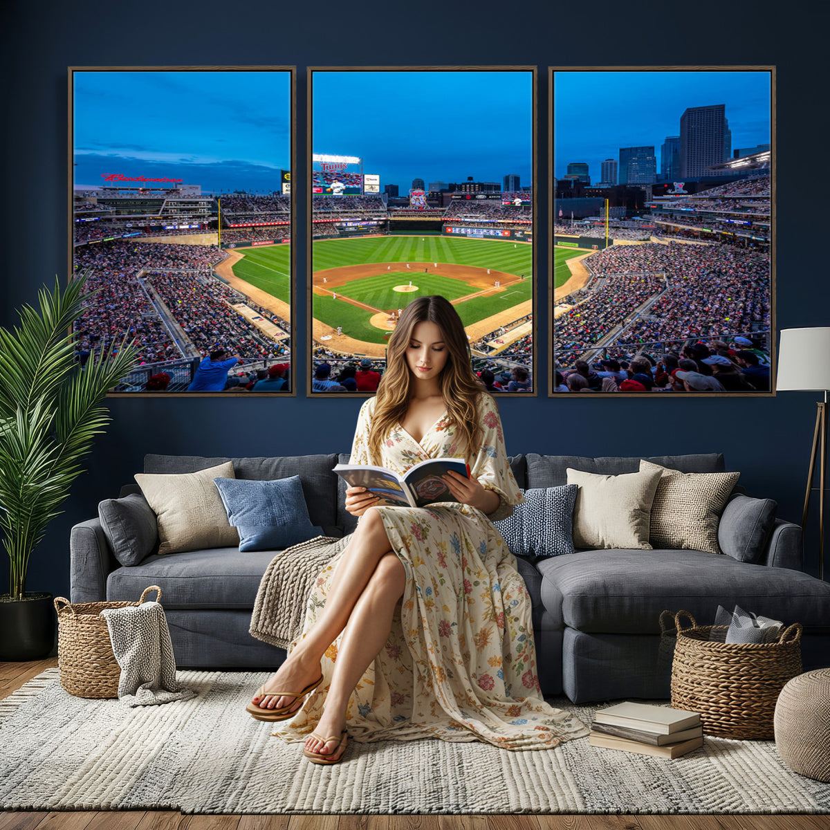77273035-MGV-CV-36X24 - Target Field Stadium Wall Art Canvas Print, Minnesota Twins