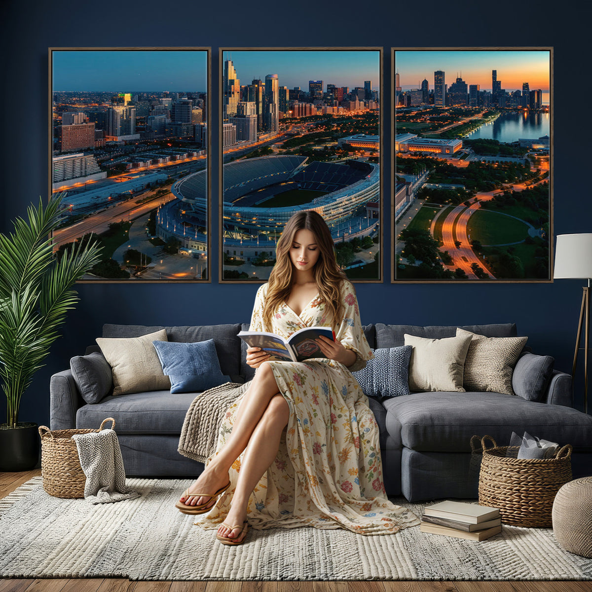 36690345-MGV-CV-36X24 - Chicago Bears Soldiers Field Wall Art Canvas Print