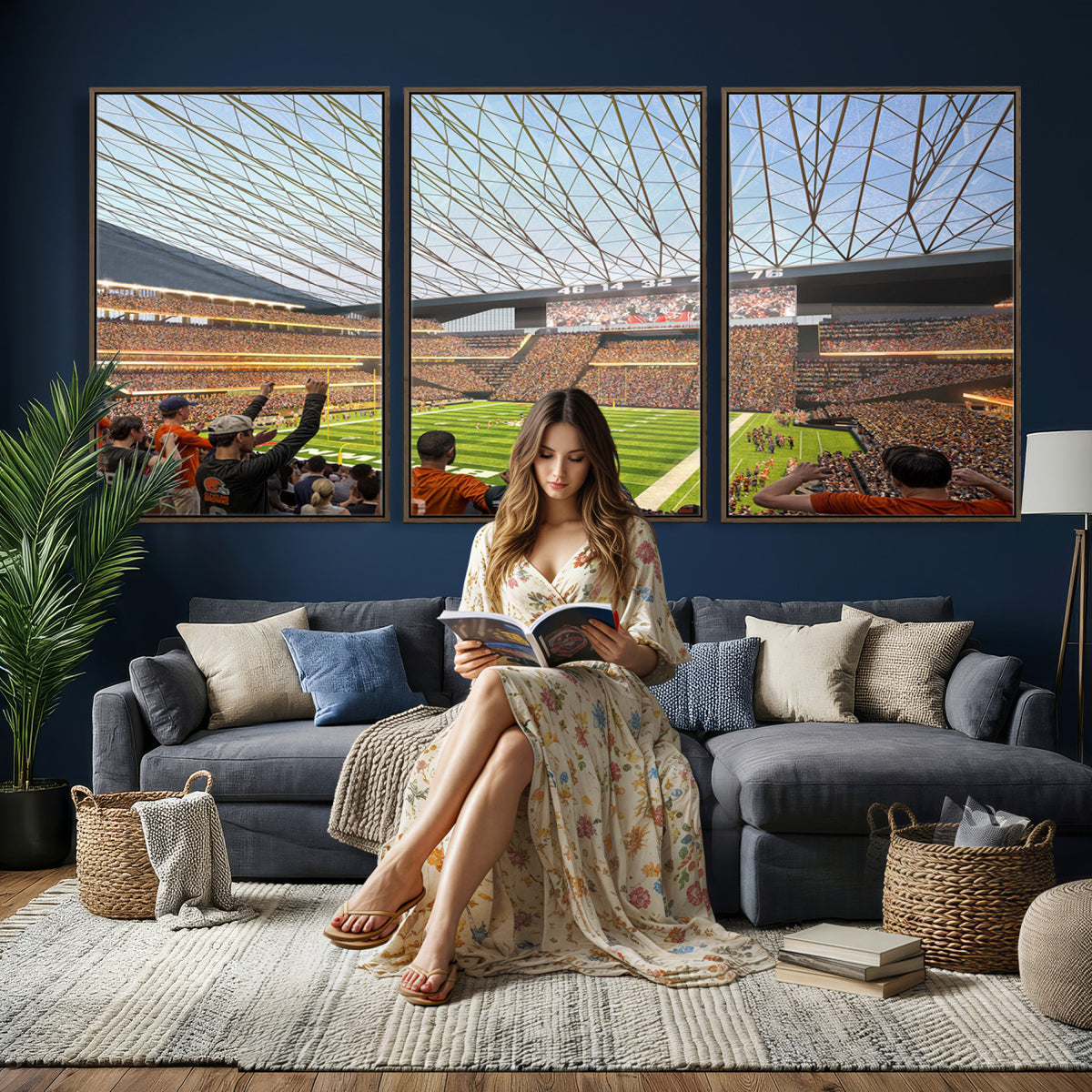 81960112-MGV-CV-36X24 - Cleveland Browns Stadium Wall Art Canvas Print