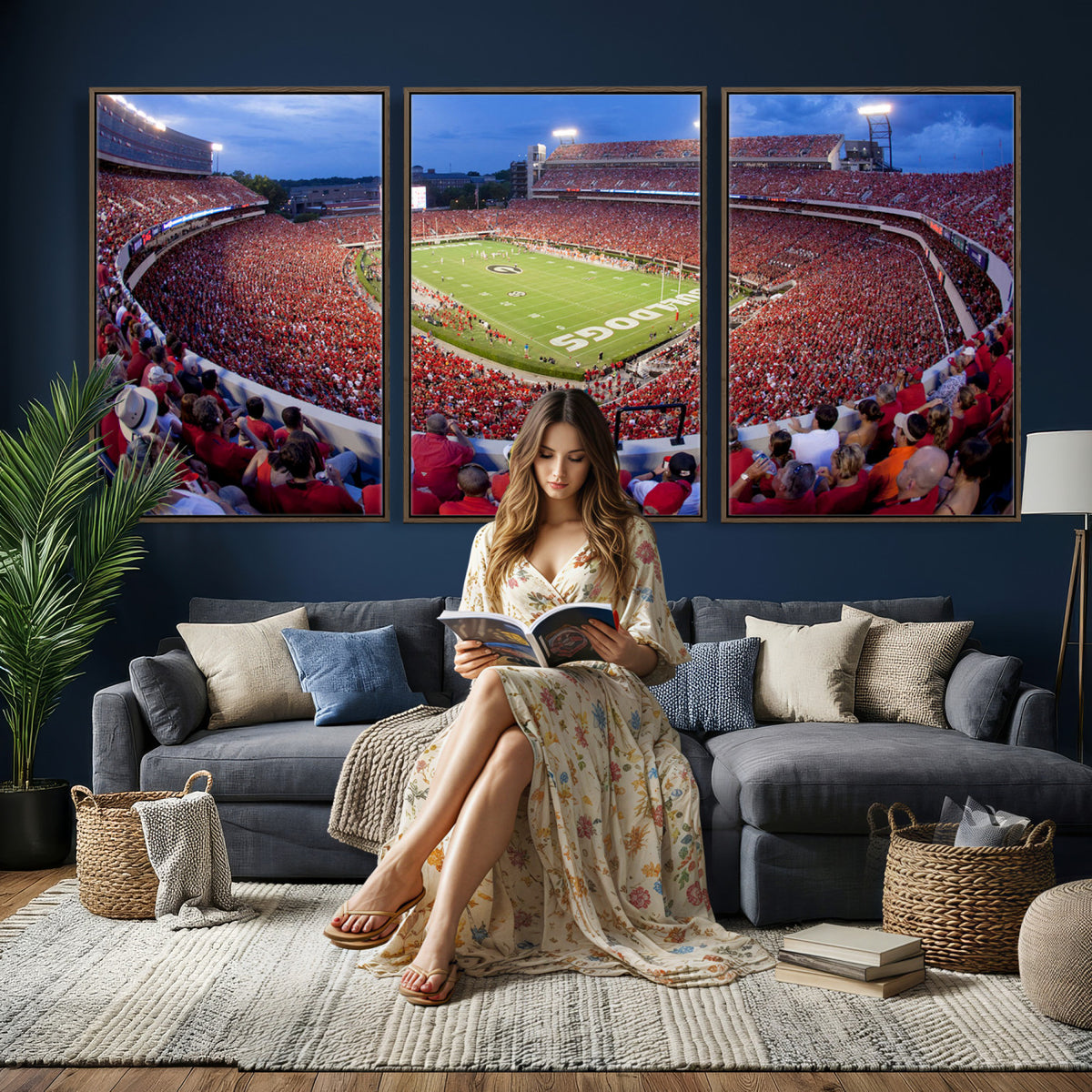 10244378-MGV-CV-36X24 - Dooley Stadium Wall Art, Sports Arena Canvas Print, Dooley Field, Home Bar Wall Decor