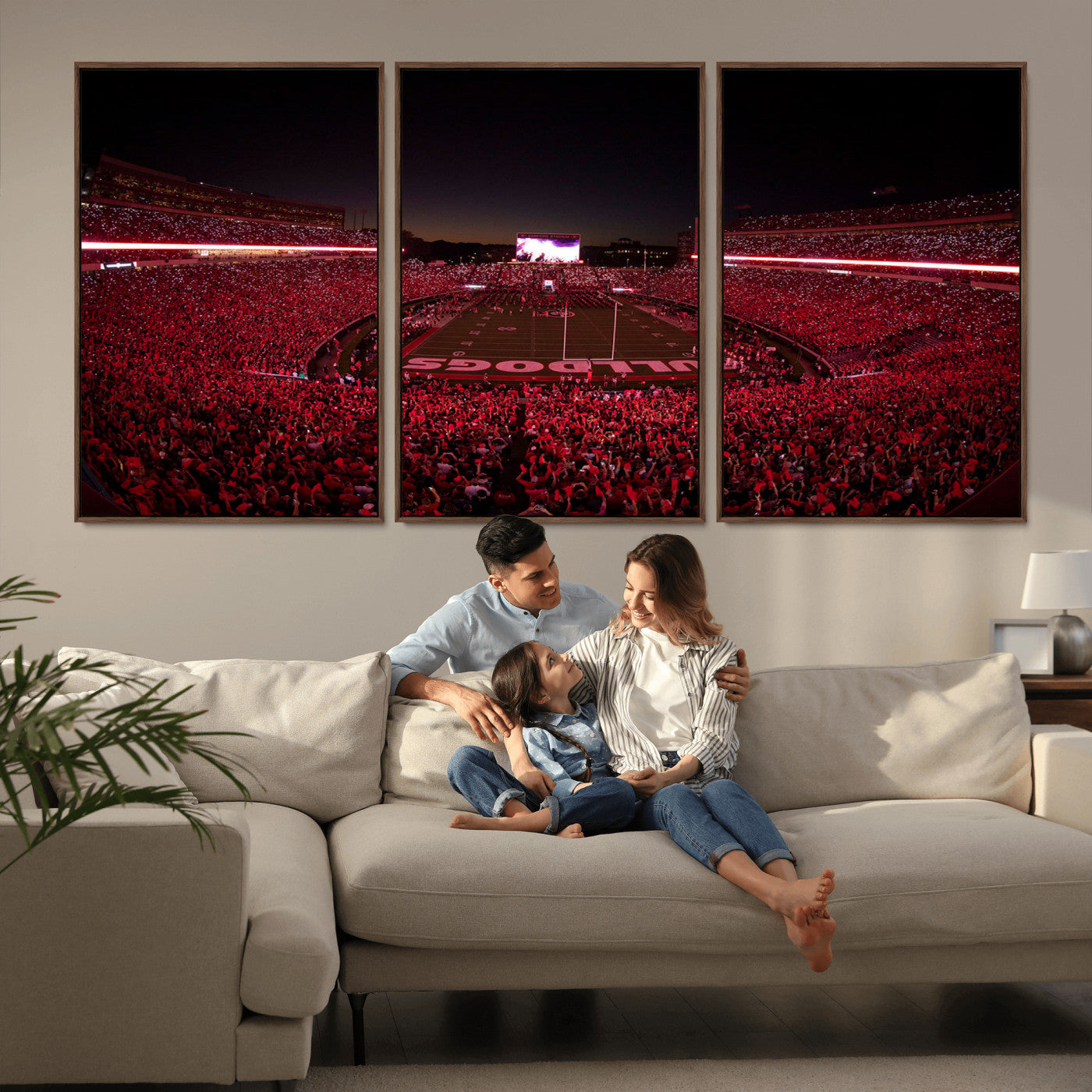 Dooley Stadium Wall Art Print, Sports Arena Canvas Wall Art, Dooley Field at Sanford Stadium Canvas Print, Modern Athletic Field Art Printing