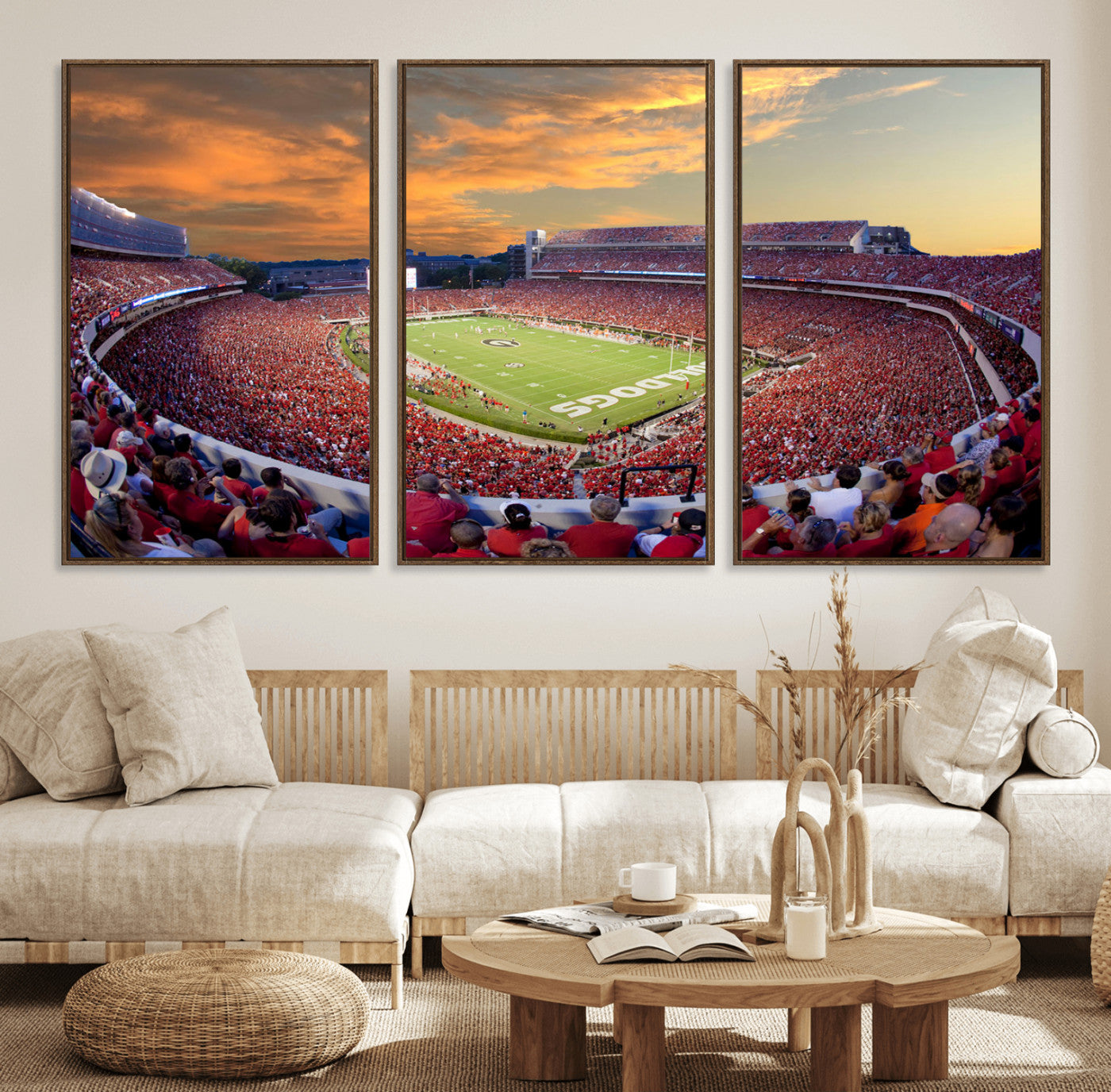 73680988-MGV-FC-60X30-3P - Dooley Stadium Wall Art, Sports Arena Canvas Print, Dooley Field Sanford Stadium Artwork for Home, Office