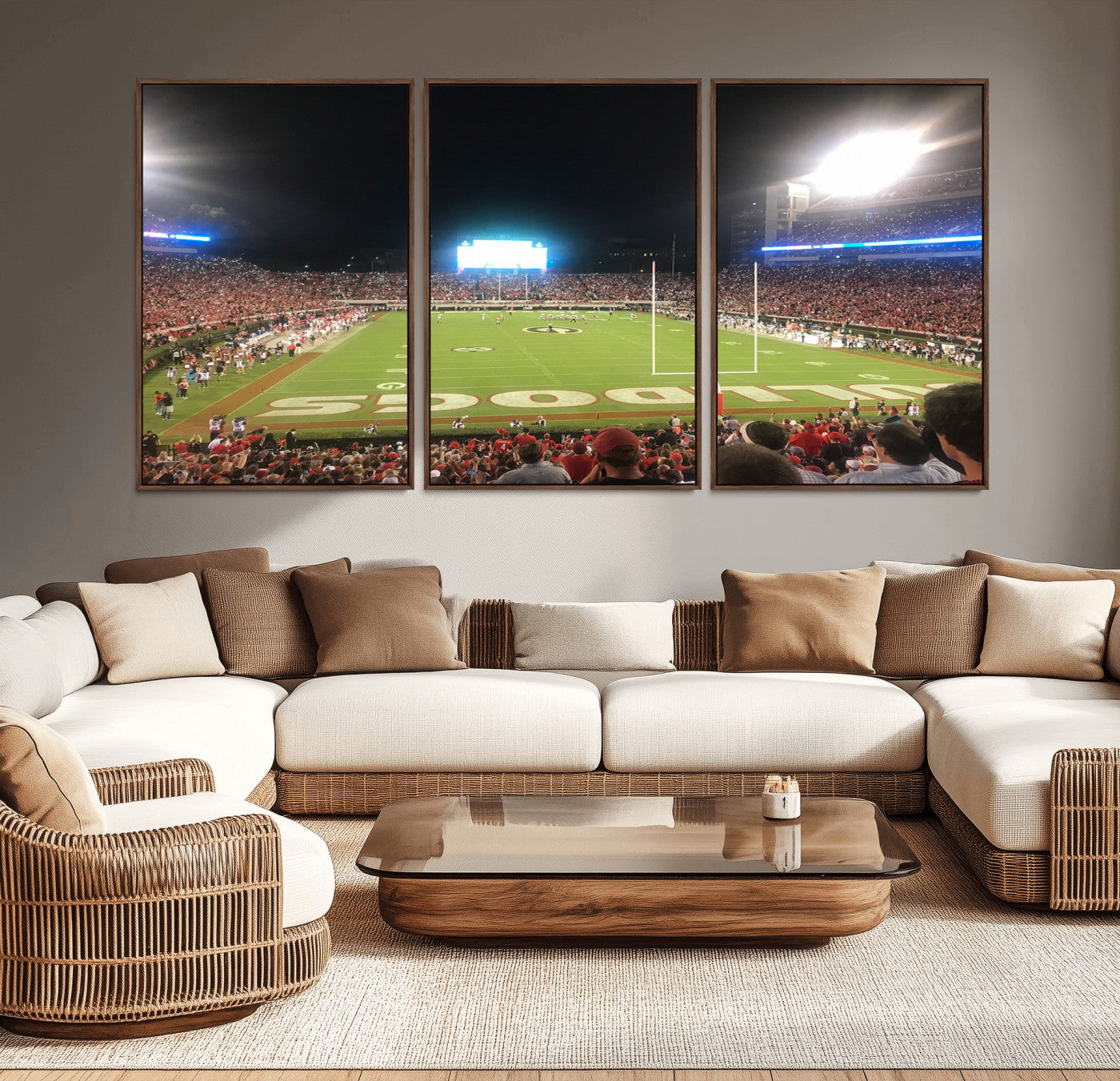 16230786-MGV-CV-36X24-Dooley Stadium Wall Art, Sports Arena Panoramic Canvas Print, Modern Stadium Landscape Artwork for Home, Office