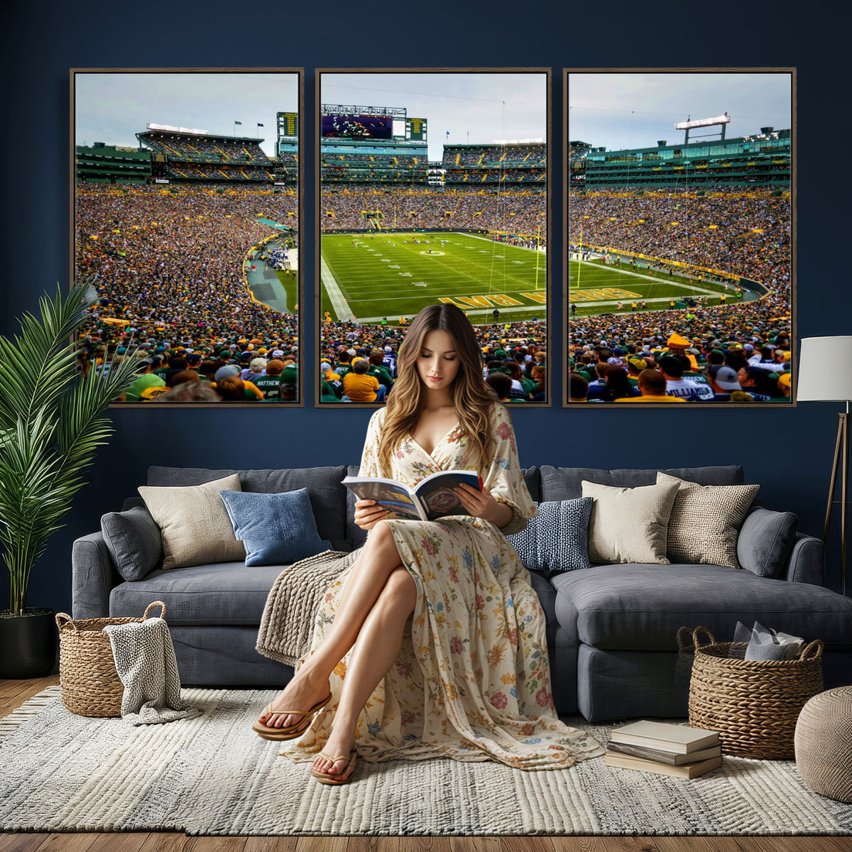 GBP101-MGV-CV-36X24 - Green Bay Packers Lambeau Field Stadium Wall Art Canvas Print