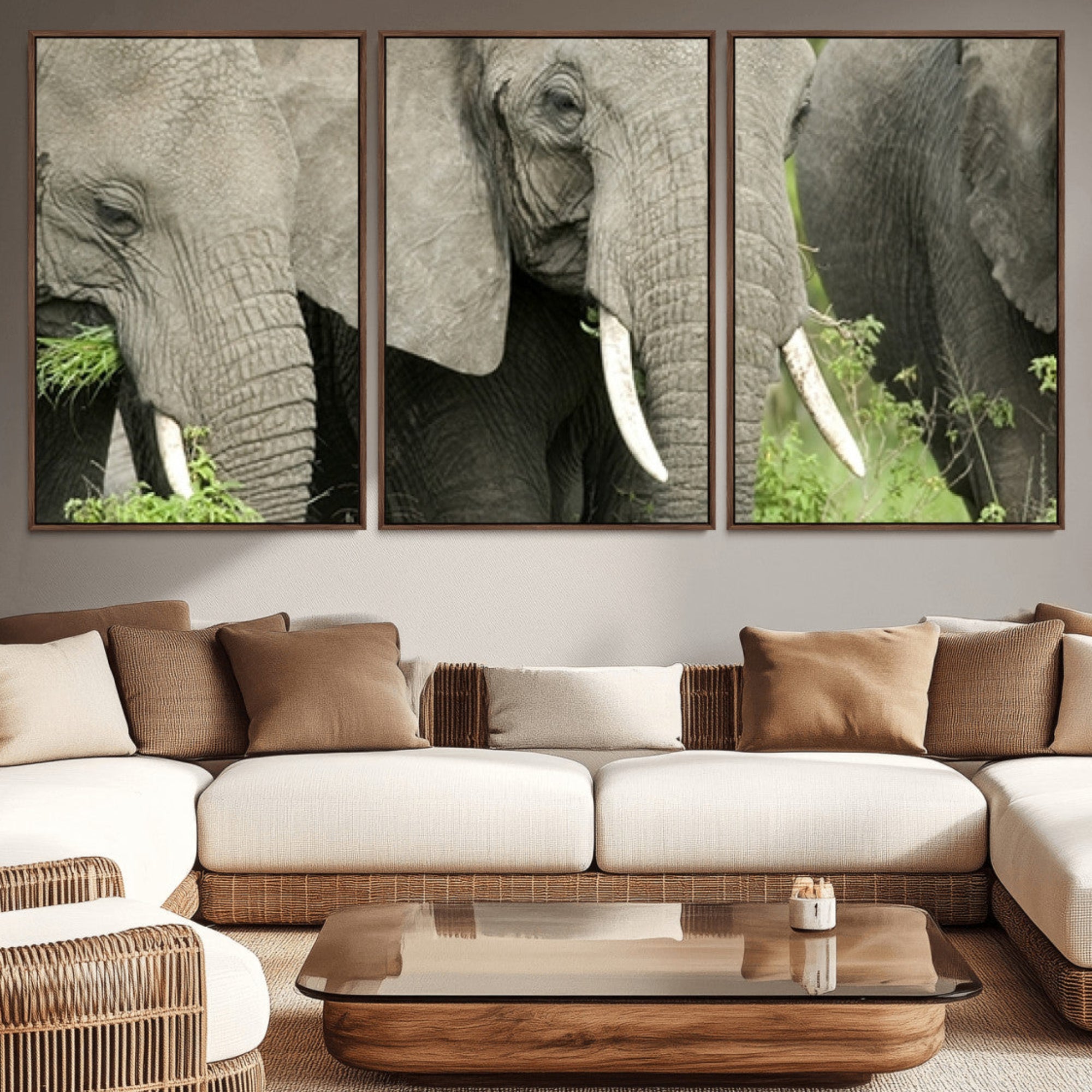39051-MGV-CV-36X24-Wild Elephant Wall Art Canvas Print
