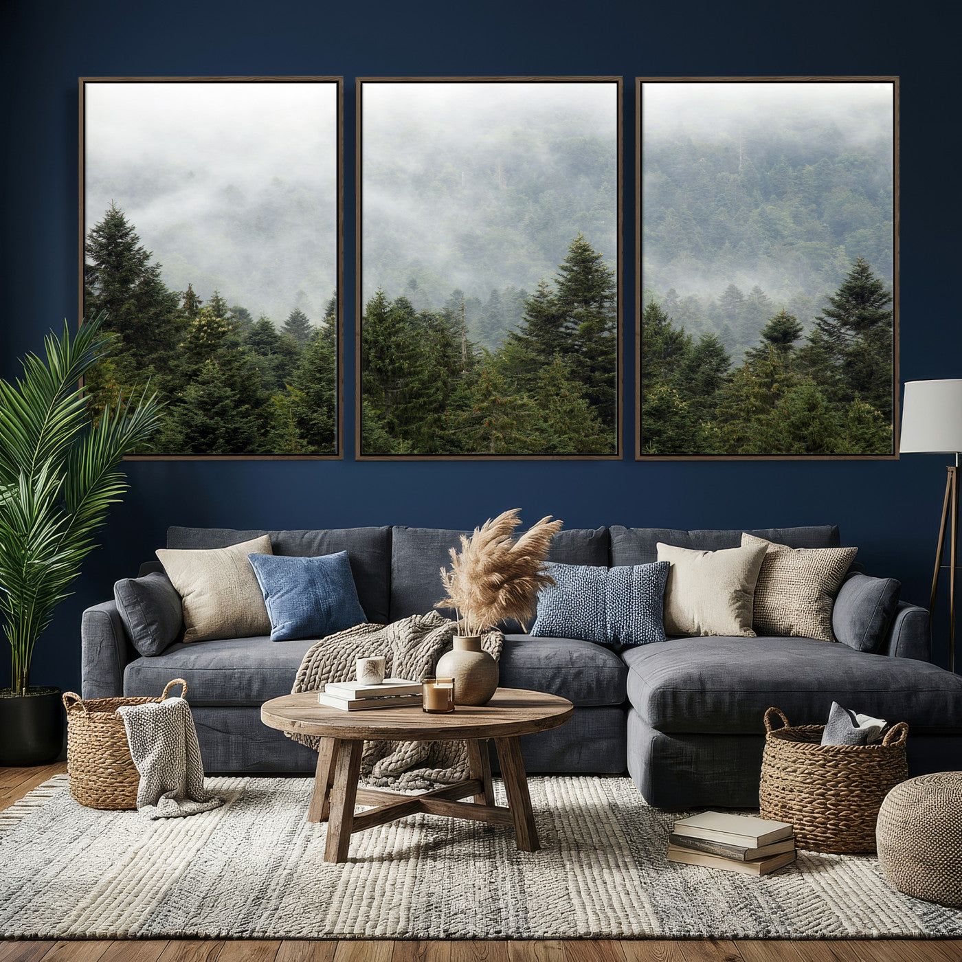 37010054-MGV-CV-36X24 - Misty Mountain Forest Wall Art Canvas Print