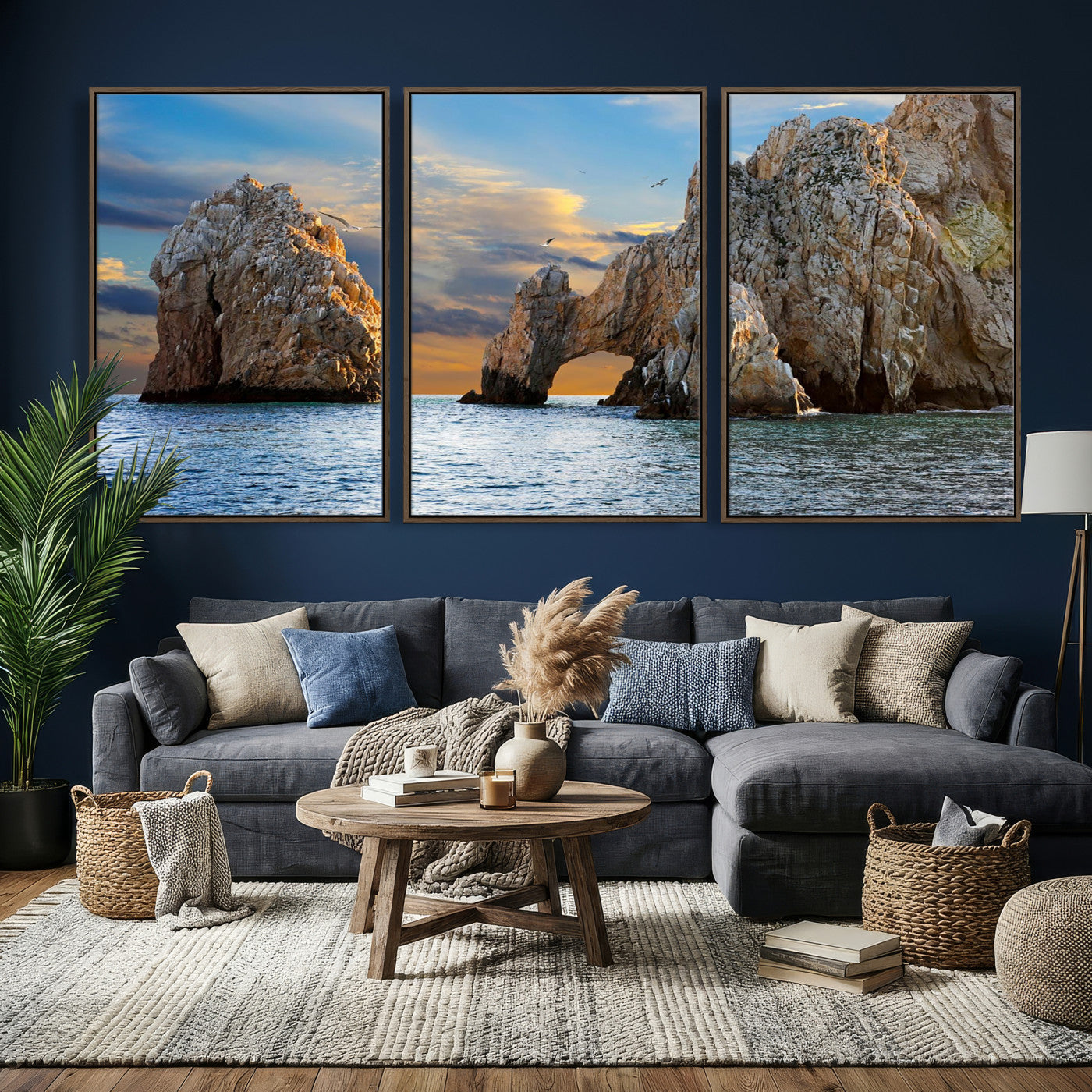 63505689-MGV-CV-36X24 - El Arco Cabo San Lucas Ocean Arch Wall Art Canvas Print, Baja California Rock Arch Seascape Canvas Print, Mexico Coastal Landmark Scenic Art Printing