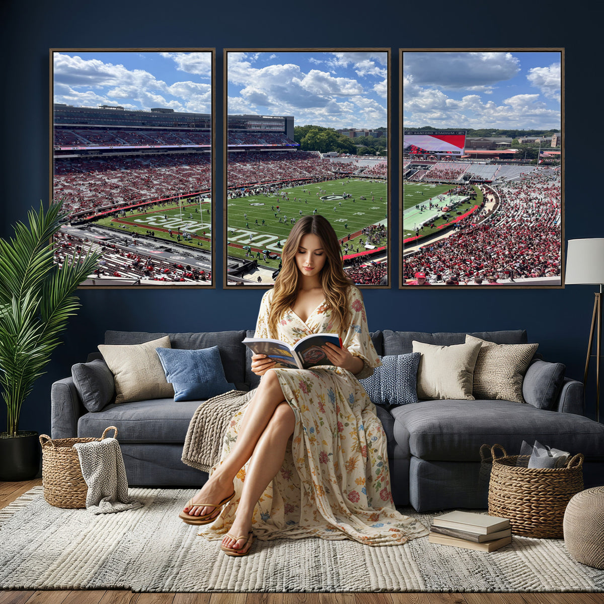 10665453-MGV-CV-36X24 - Georgia Bulldogs Stadium Wall Art Canvas Print, Sanford, Framed and Ready to Hang