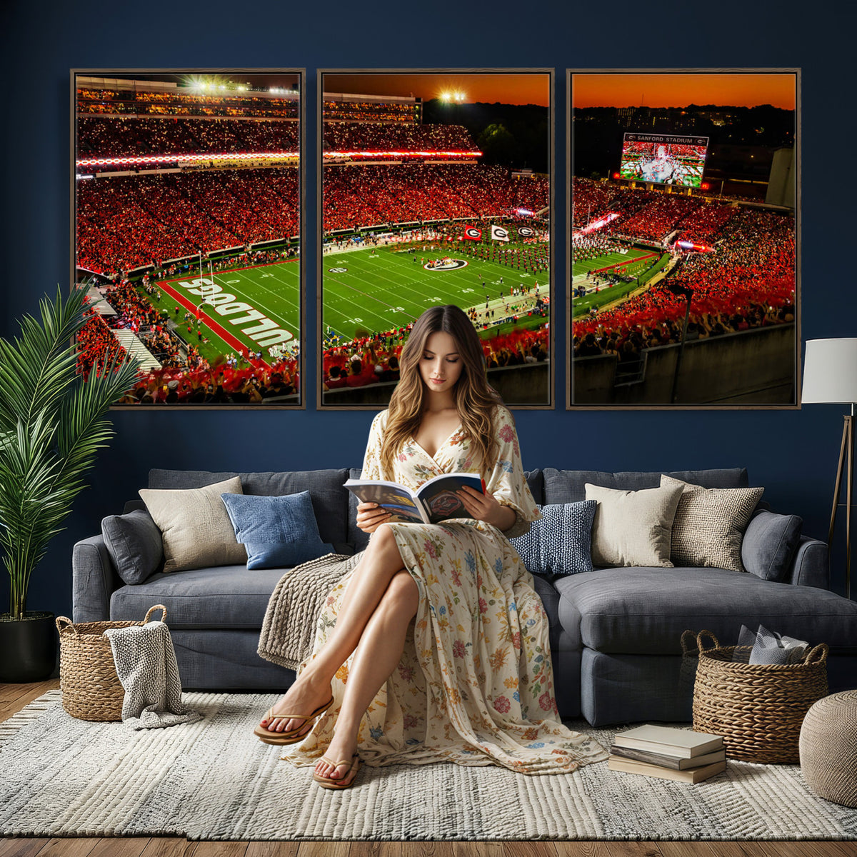 48894104-MGV-CV-36X24 - Georgia Bulldogs Stadium Wall Art Canvas Print, Sanford Stadium