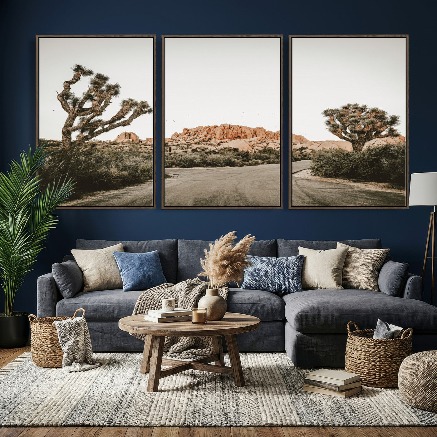 97248544-MGV-CV-36X24 - Joshua Tree Desert Wall Art Canvas Print, Minimal Southwestern Landscape Nature Wall Decor for Modern and Boho Interiors