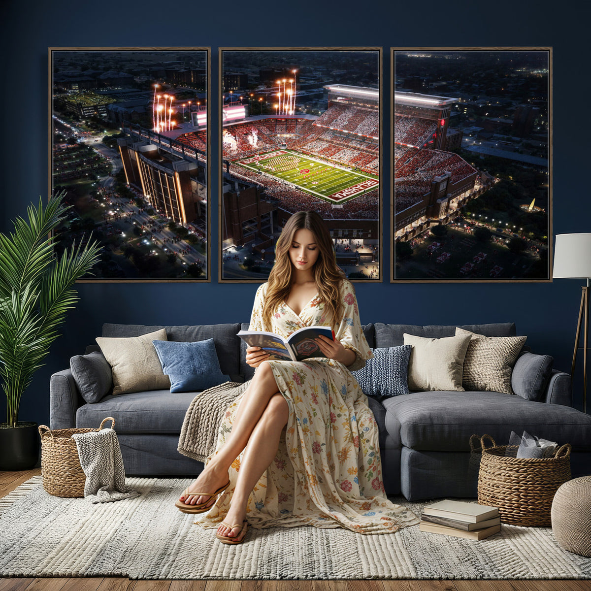 16867141-MGV-CV-36X24 - Oklahoma Memorial Stadium, Gaylord Memorial Stadium Wall Art