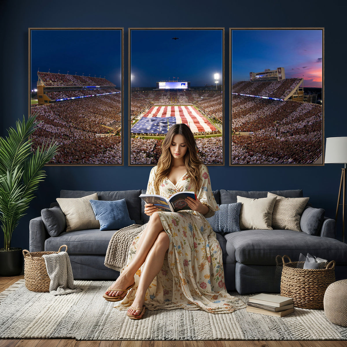 12979182-MGV-CV-36X24 - Oklahoma Sooners Memorial Stadium Wall Art Canvas Print