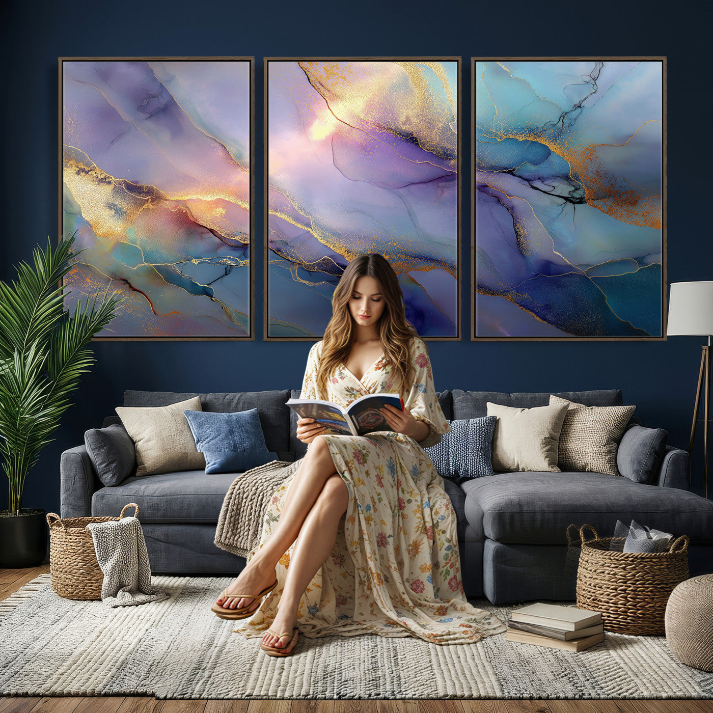 50939878-MGV-CV-36X24 - Colorful Abstract Canvas Wall Art Print, Vibrant Popup Color Art Print