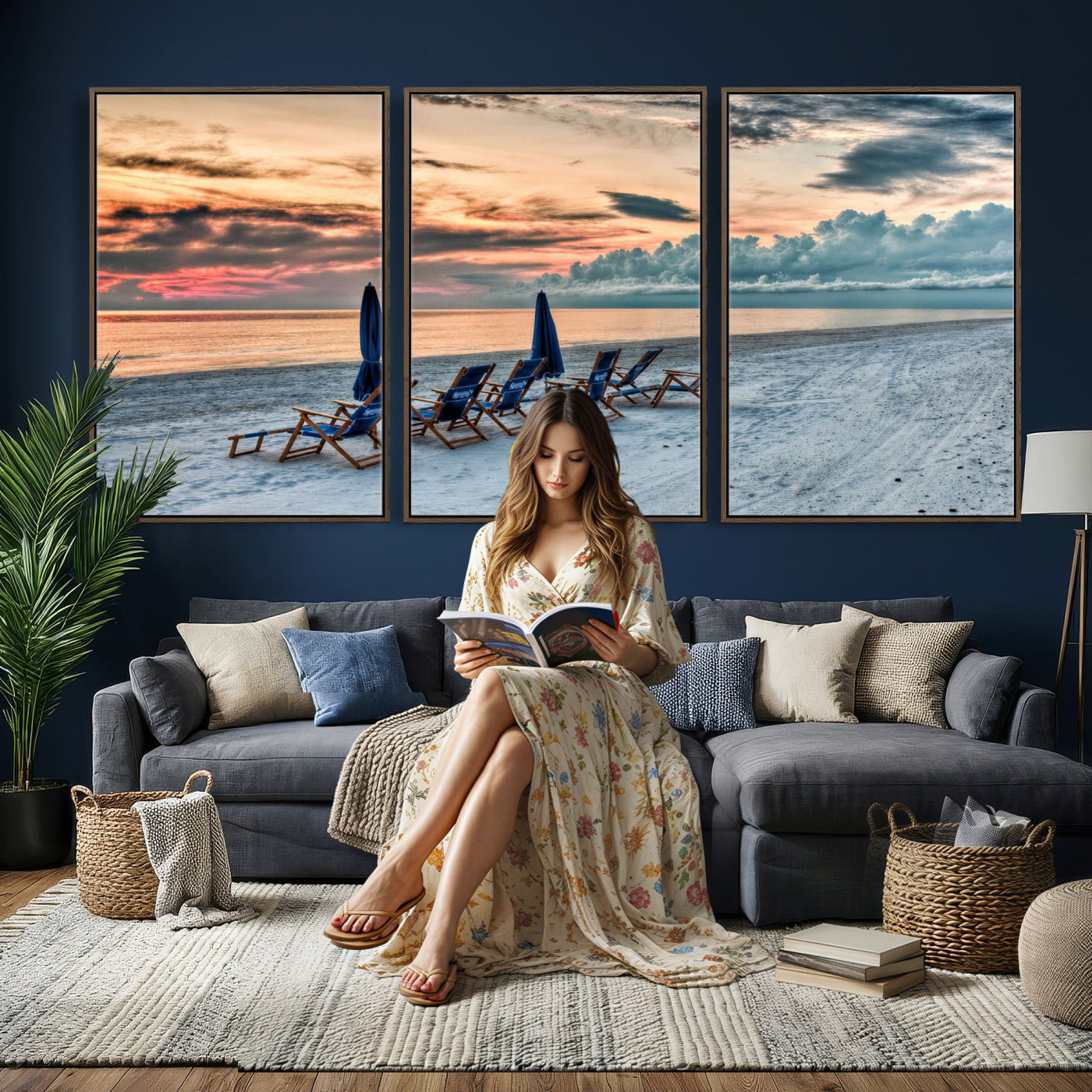17237006-MGV-CV-36X24 - Serene Gulf Solitude Wall Art Canvas Print