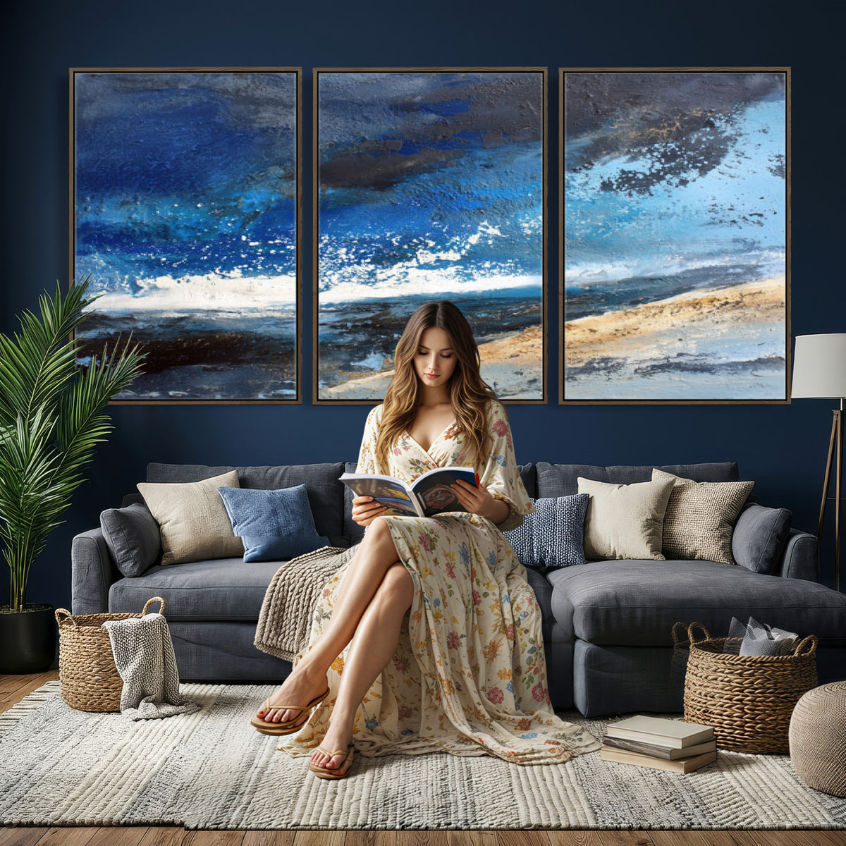 72157369-MGV-CV-36X24 - Extra Large Abstract Wall Art Canvas Print