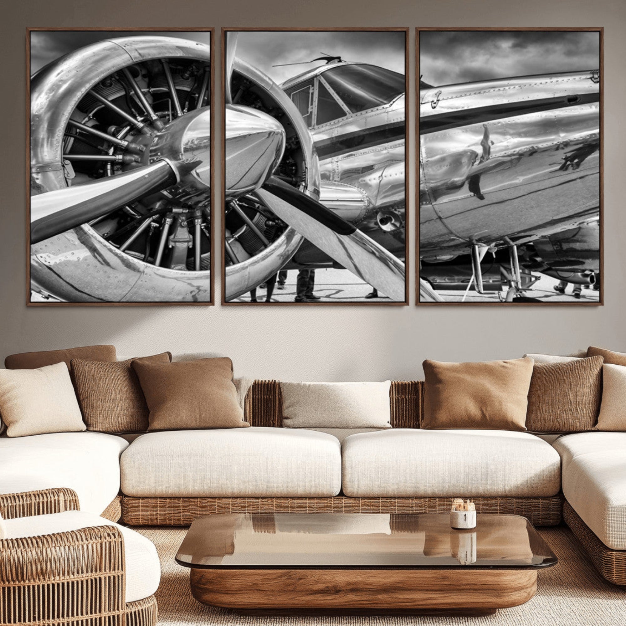 40672-MGV-CV-36X24-Vintage Antique Airplane Wall Art Canvas Print