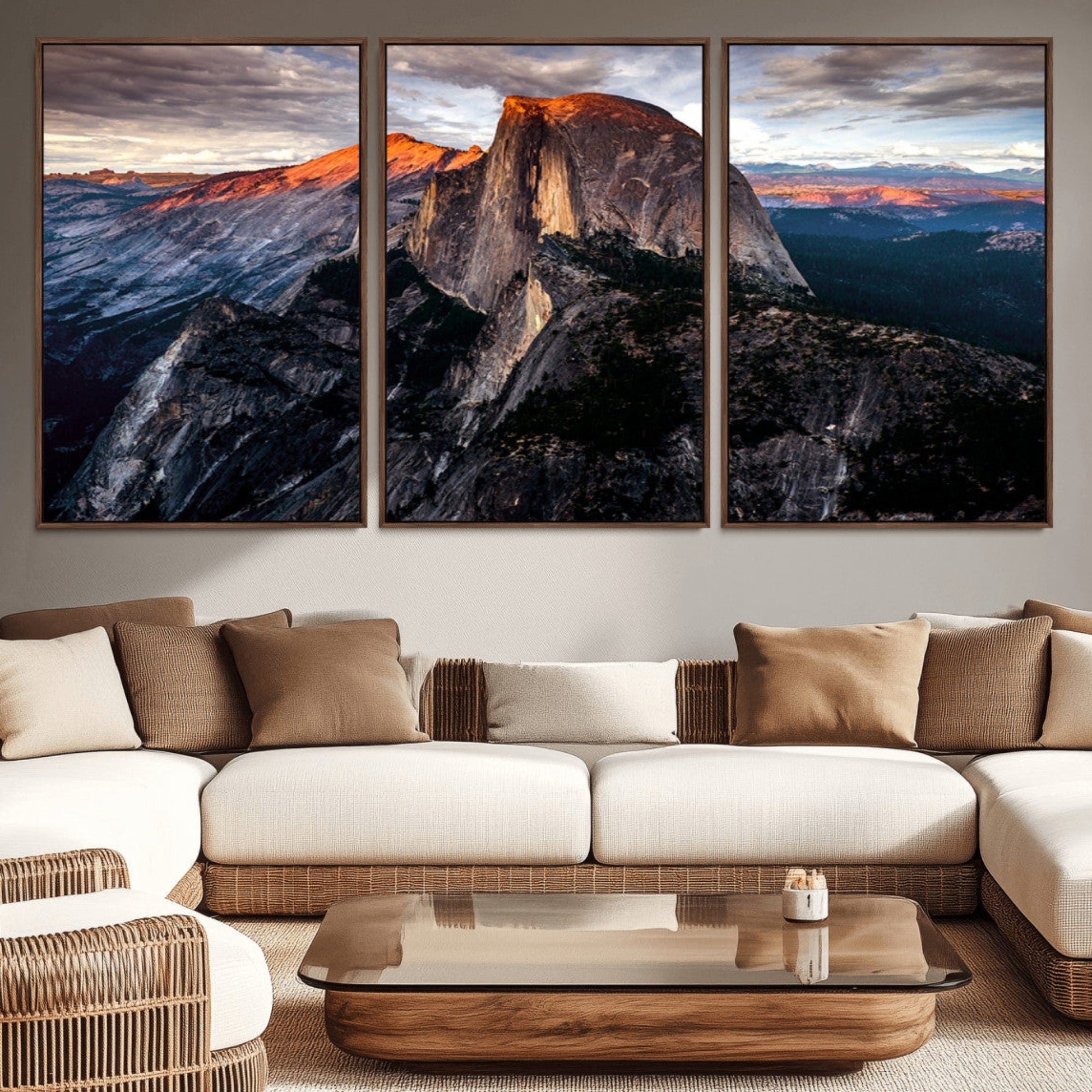 20714-MGV-CV-36X24-Half Dome Yosemite Wall Art – Majestic Mountain Landscape Canvas Print, National Park Nature Photography for Living Room or Office Decor