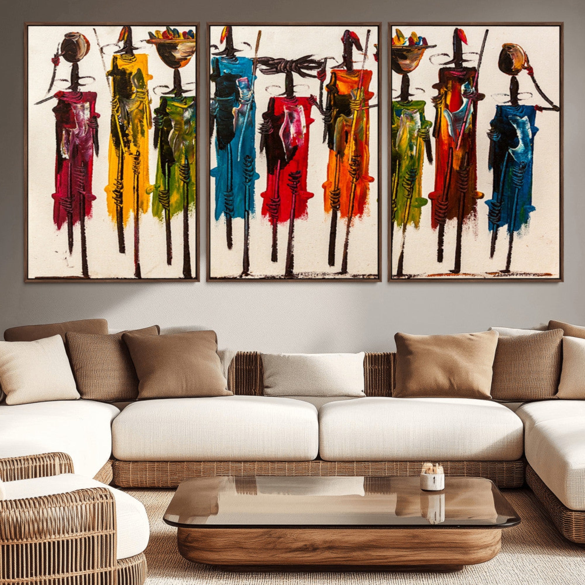 91926-MGV-CV-36X24-Abstract African Women Wall Art Canvas Print