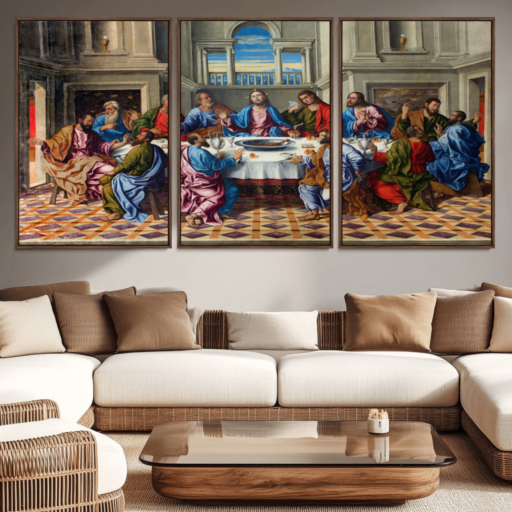 18691-MGV-CV-36X24-The Last Supper Multi Panel Canvas Wall Art