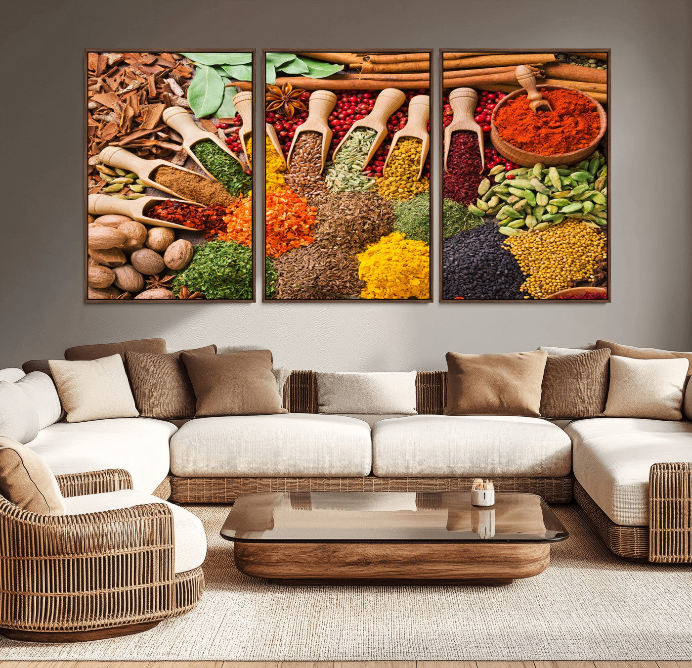 MGV-FC-60X30-3P - Spices Kitchen Wall Art Canvas Print