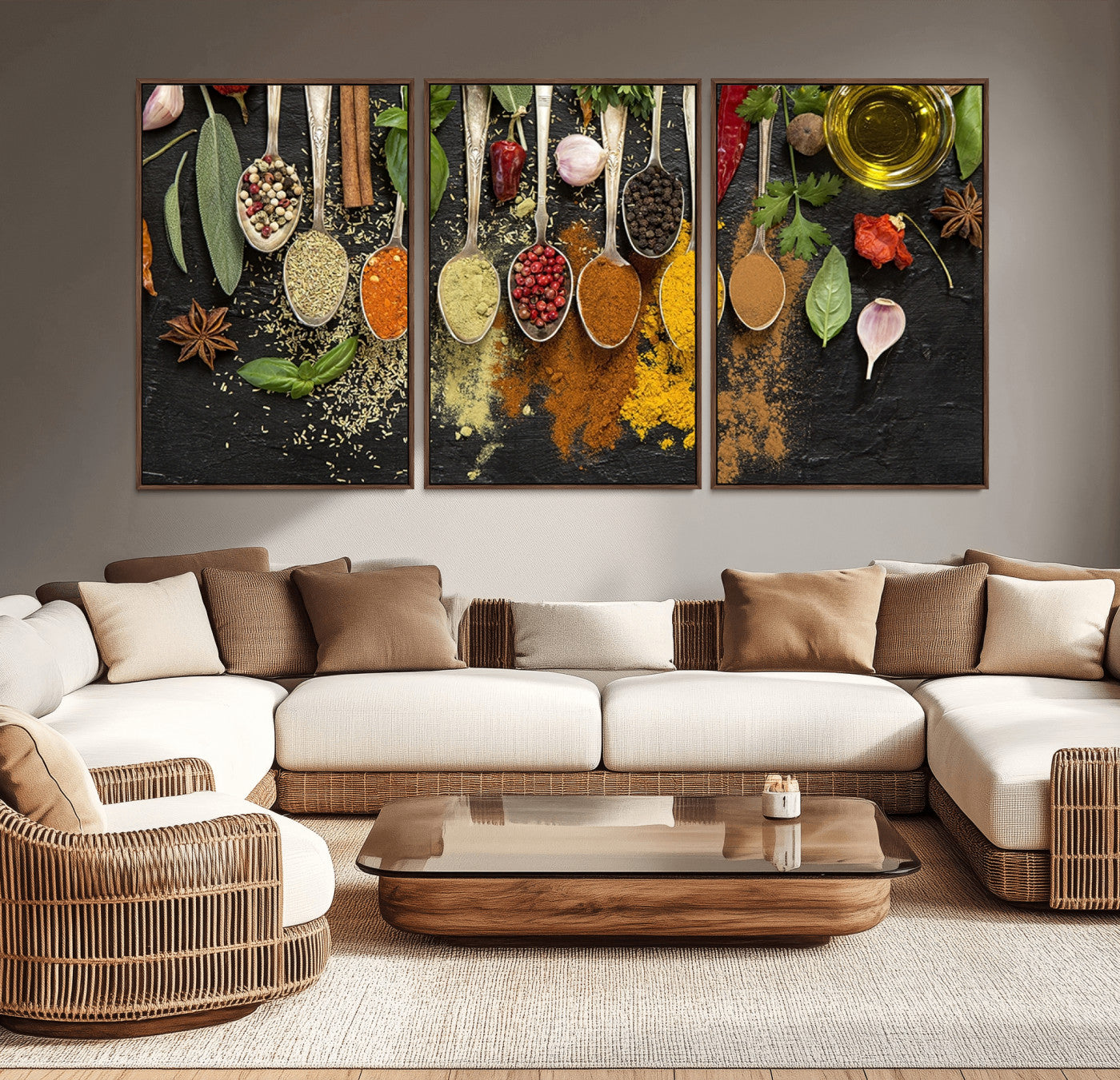MGV-FC-60X30-3P - Kitchen Spice Wall Art Canvas Print