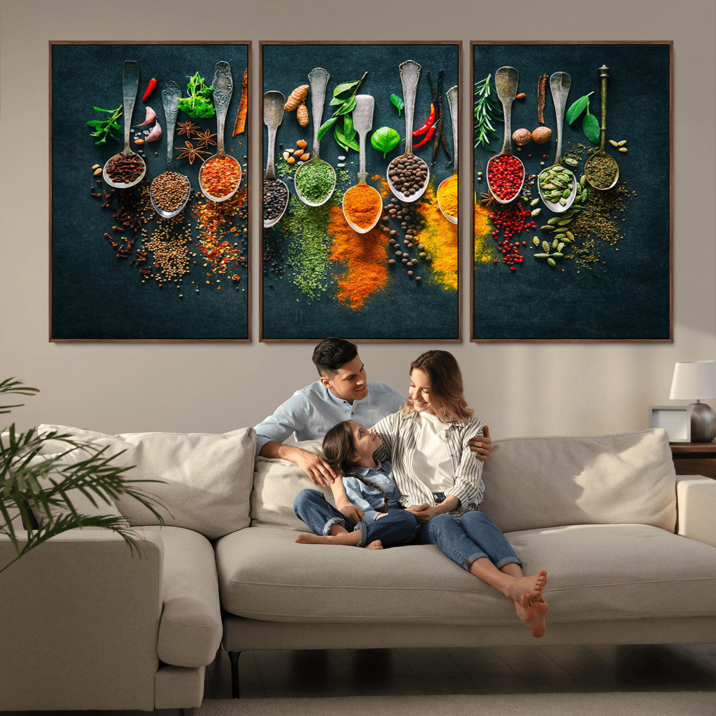 MGV-FC-60X30-3P - Herbs and Spices Kitchen Wall Art Canvas Print