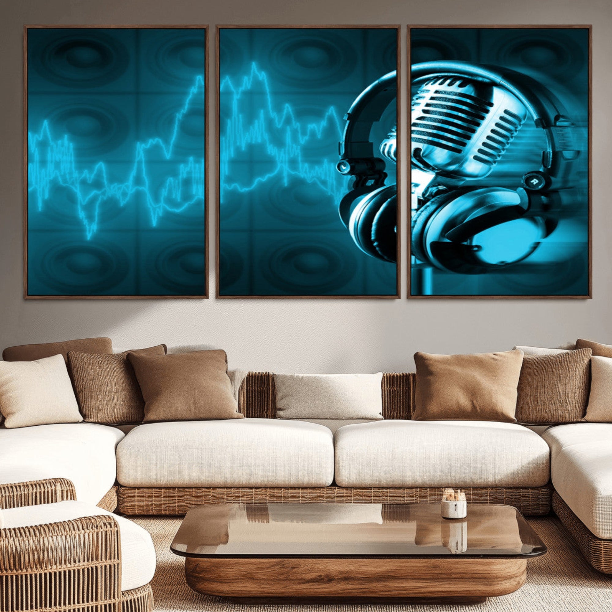 42329-MGV-CV-36X24-Music and Microphone Wall Art Canvas Print