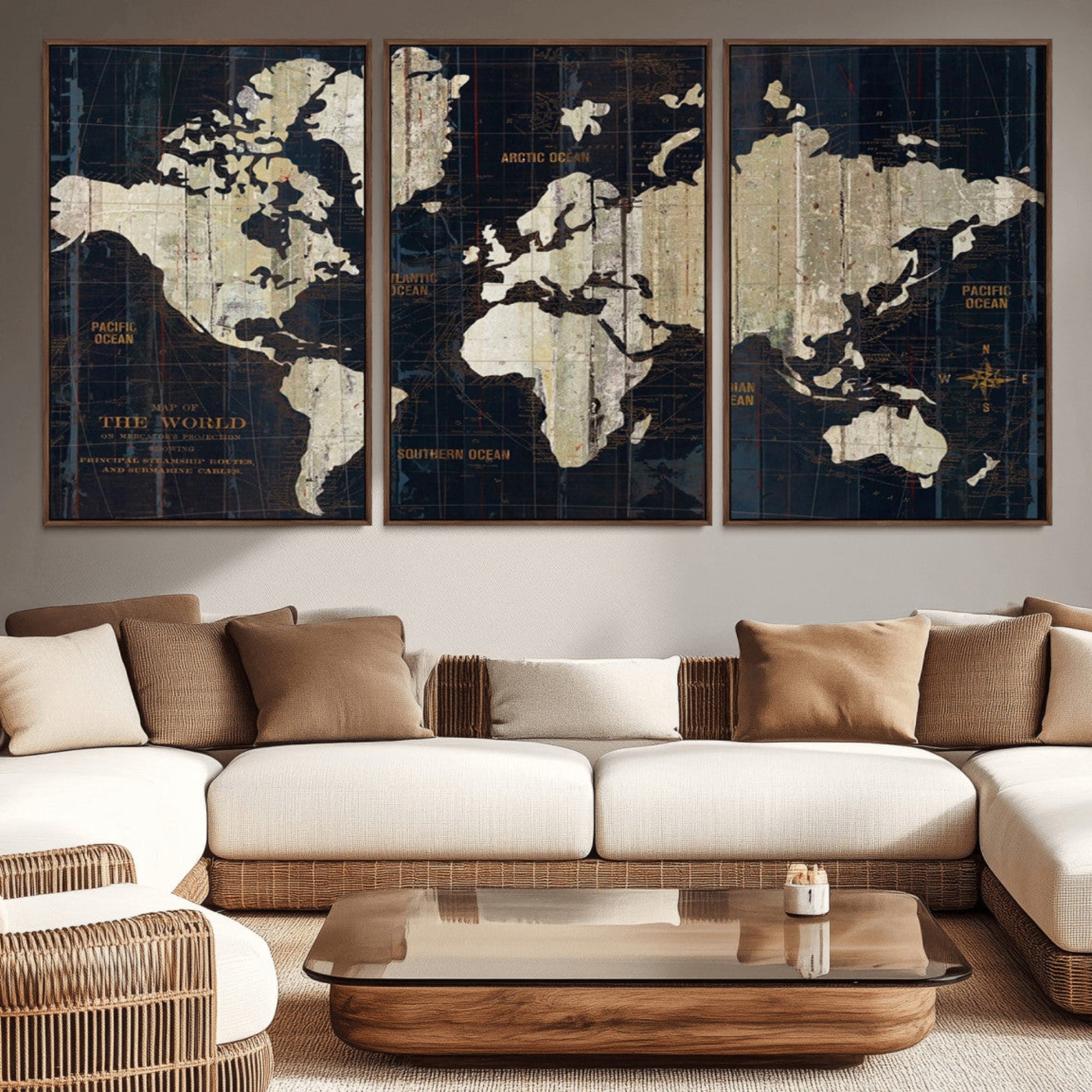 14651-MGV-CV-36X24-Push Pin World Map Canvas Print – Travel Tracker Wall Art for Couples, Perfect Anniversary Gift for Home or Office Decor