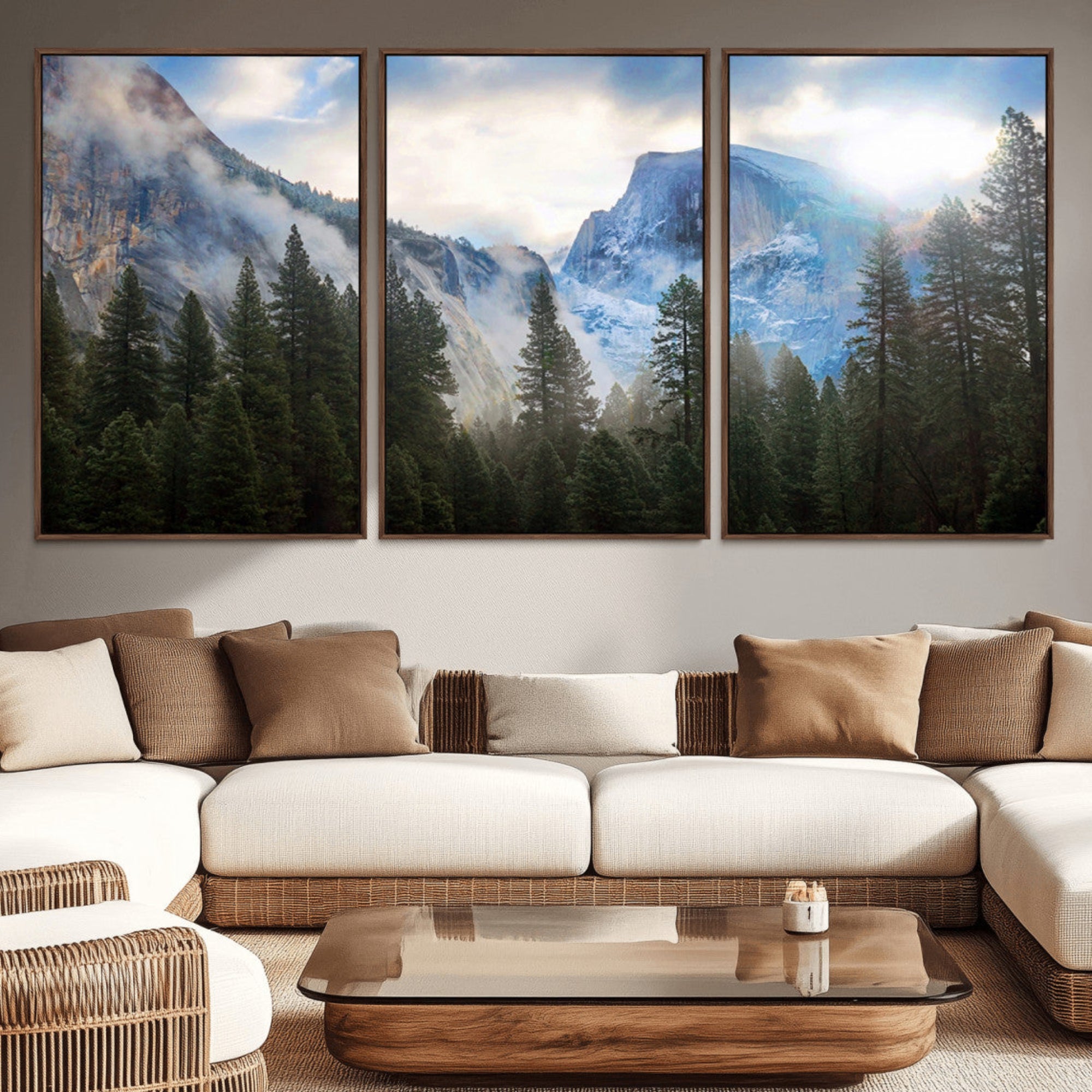 44943-MGV-CV-36X24-Half Dome Yosemite Calinia Wall Art Canvas Print El Capitan