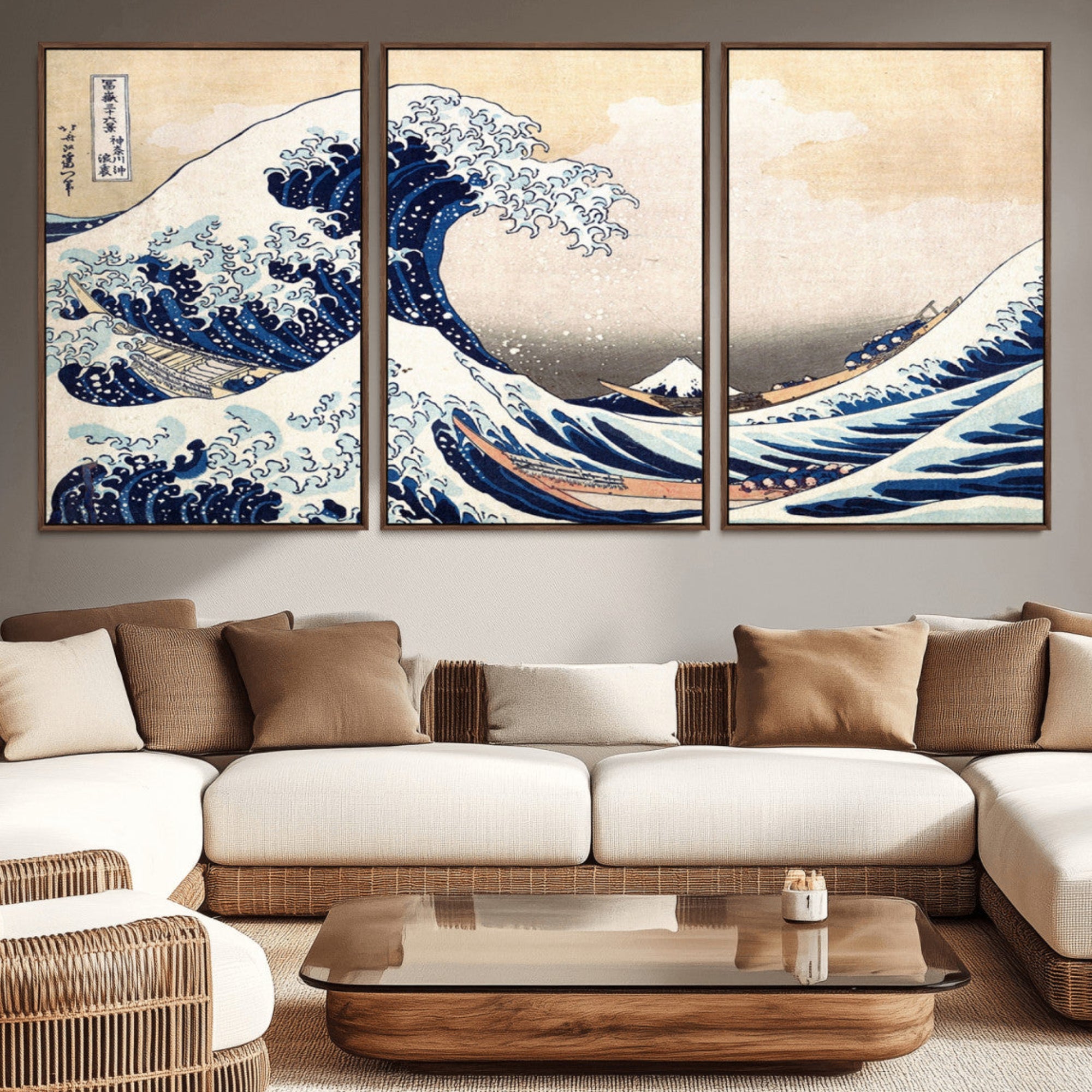 35635-MGV-CV-36X24-Wall Art Kanagawa Canvas Artwork Abstract Print