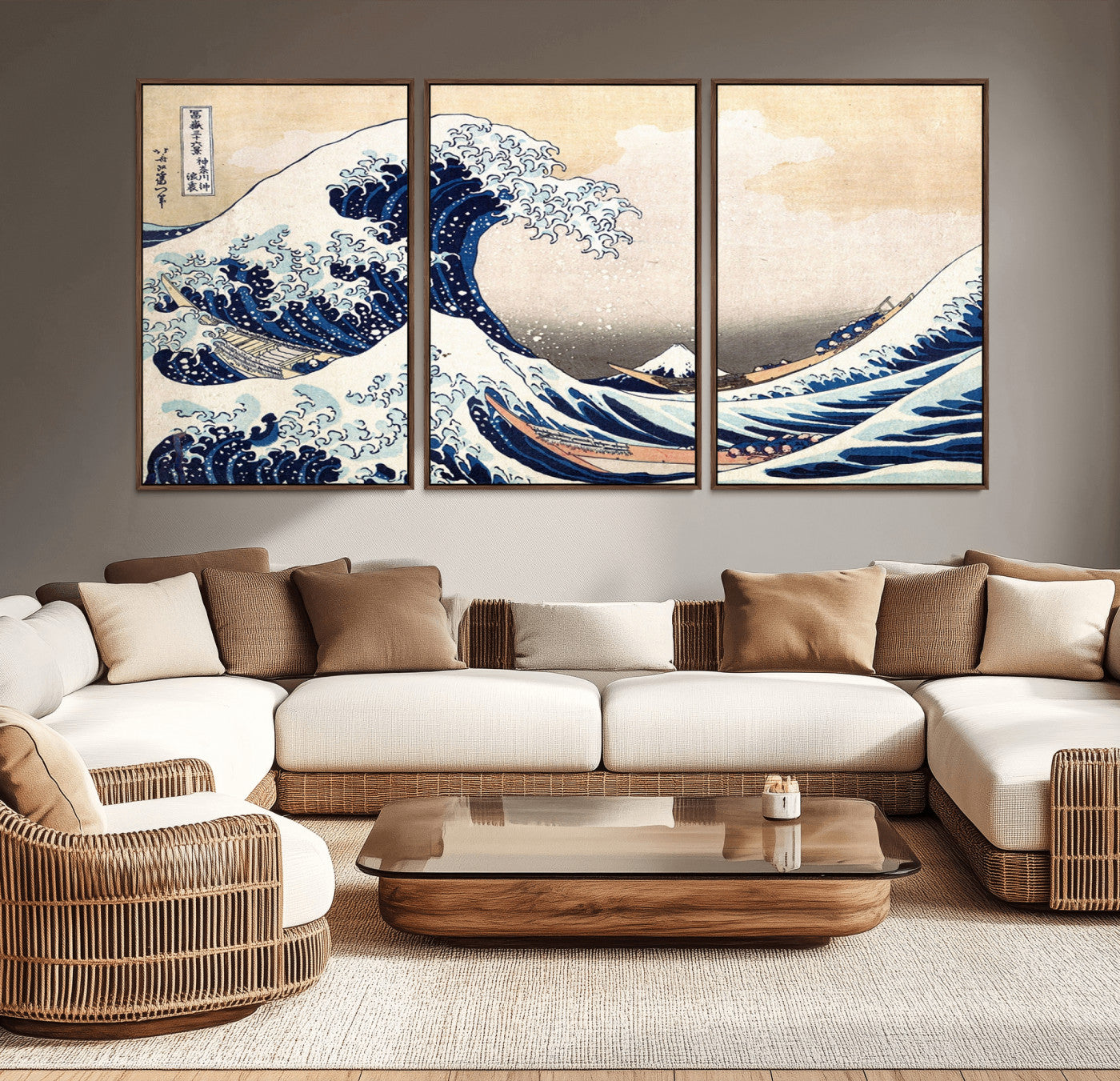 MGV-FC-60X30-3P - Hokusai: The Breaking Wave off Kanagawa Canvas Print