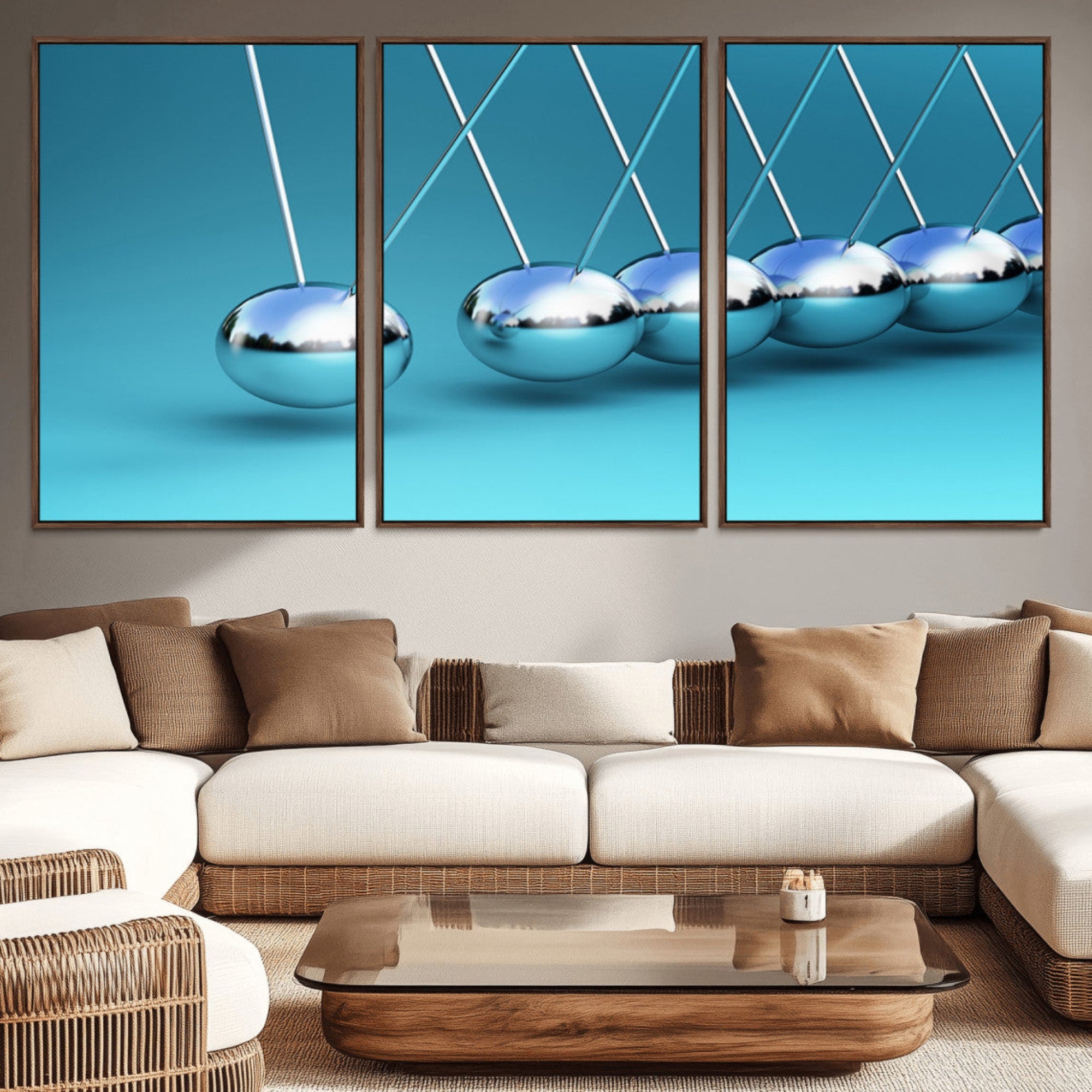 89184-MGV-CV-36X24-Wall Art Newton's Cradle Canvas Print, Framed Newton Cradle Canvas Print