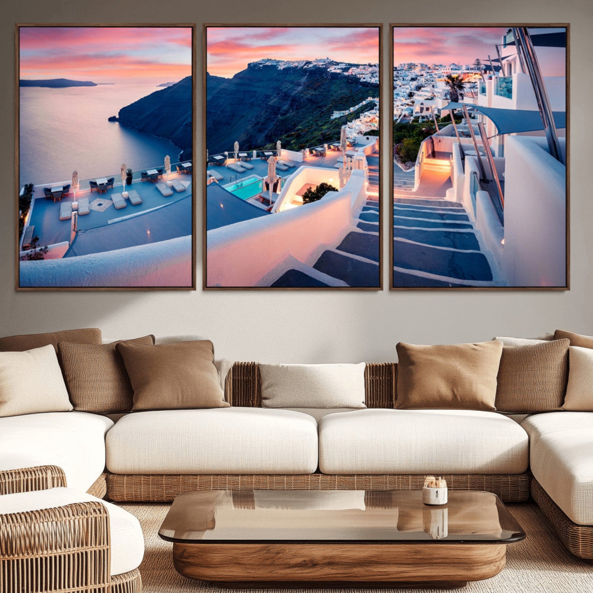 35350-MGV-CV-36X24-Santorini Island Wall Art Canvas Print