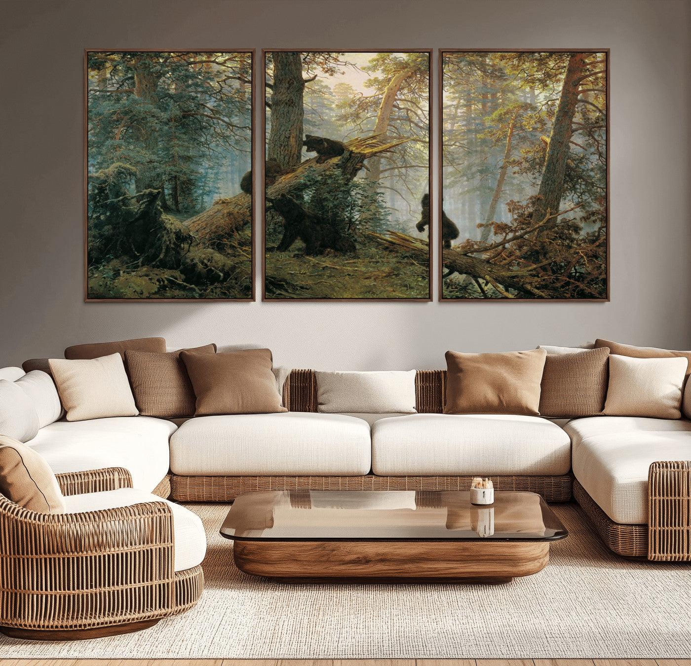 MGV-FC-60X30-3P - Grizzly Bear Cubs Wall Art Canvas Print
