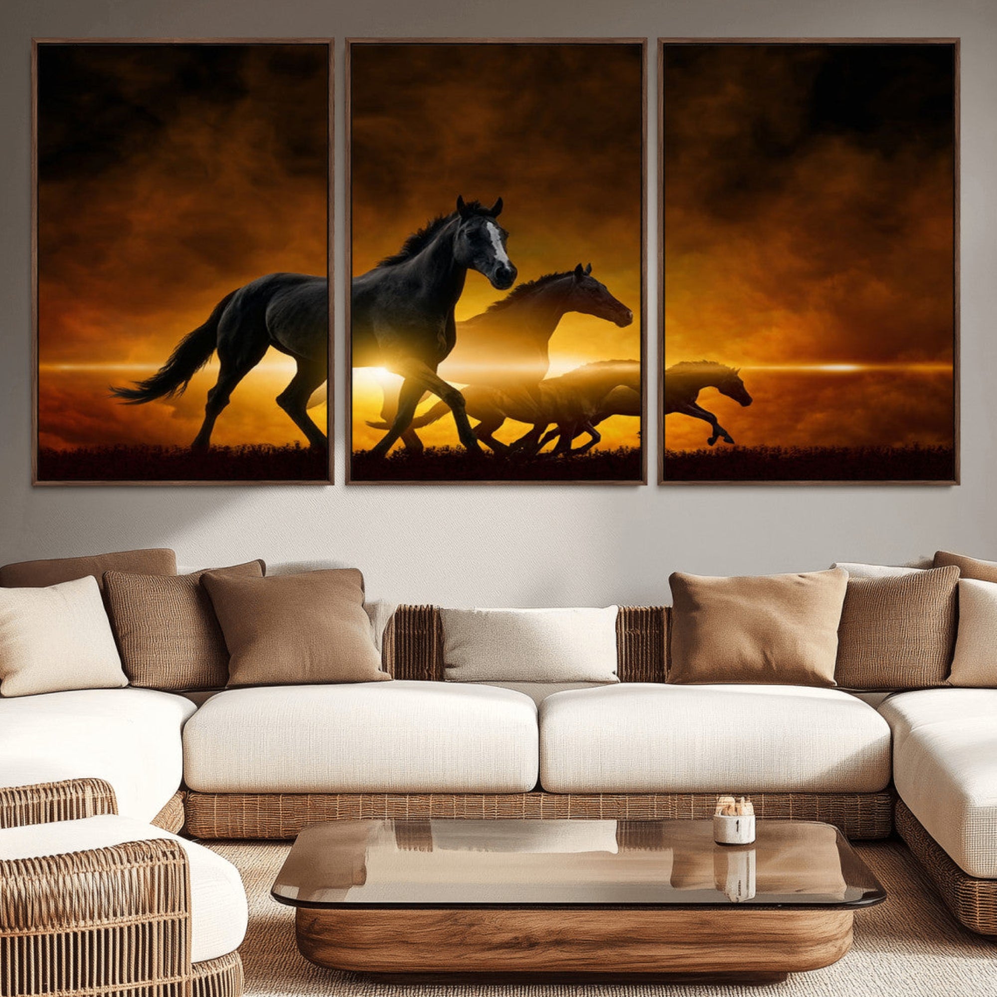 56665-MGV-CV-36X24-Horse Wall Art Canvas Print, Multi Panel Animal Canvas Print