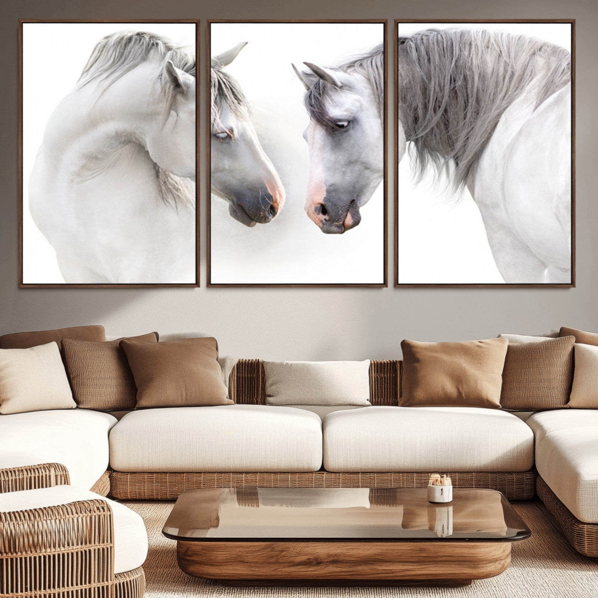 81129-MGV-CV-36X24-White Horse Wall Art Animal Canvas Print