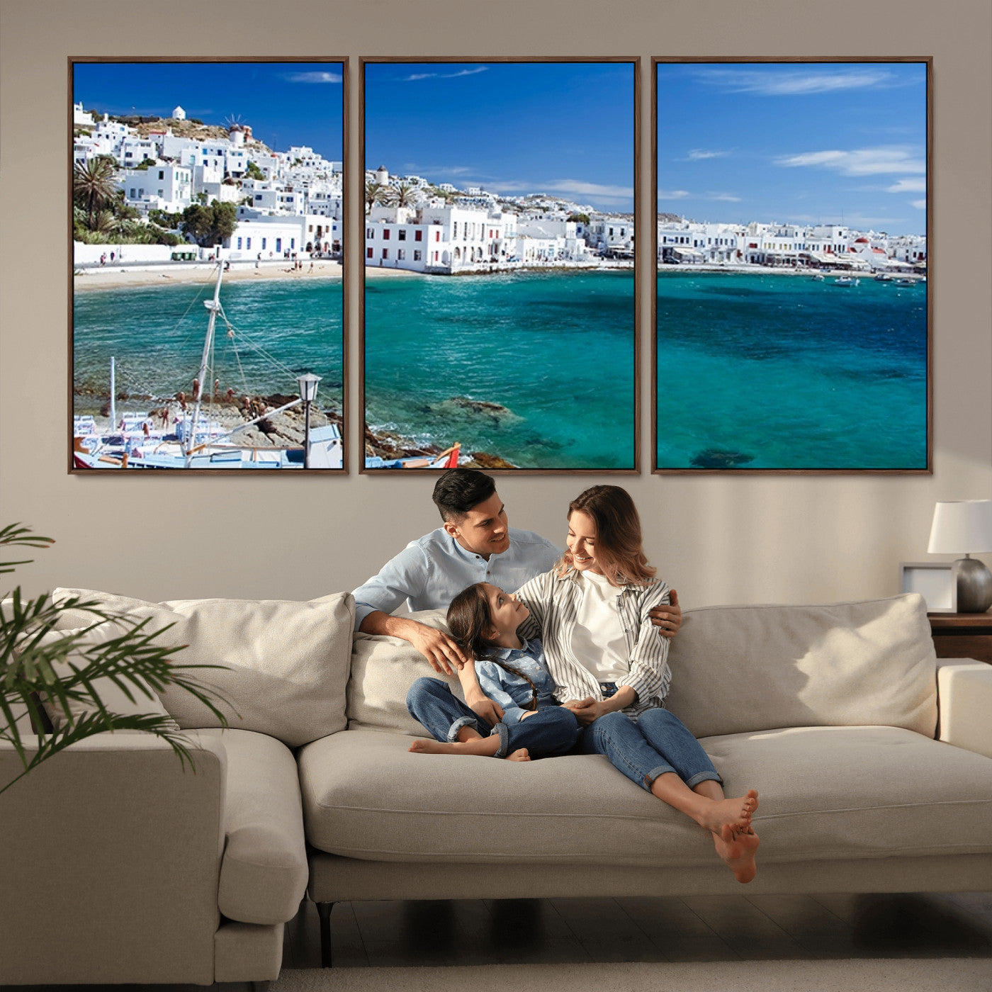 MGV-FC-60X30-3P - Santorini Wall Art Canvas Print