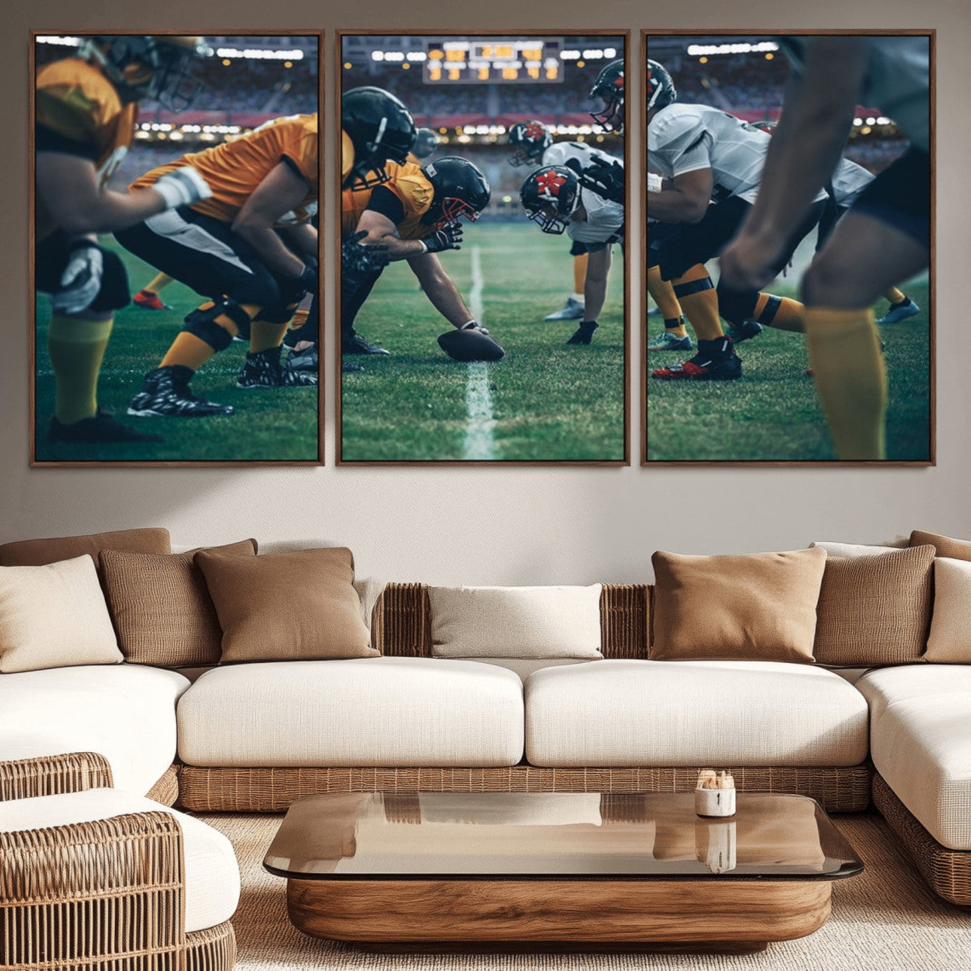 83227-MGV-CV-36X24-American Football Playing Wall Art Canvas Print