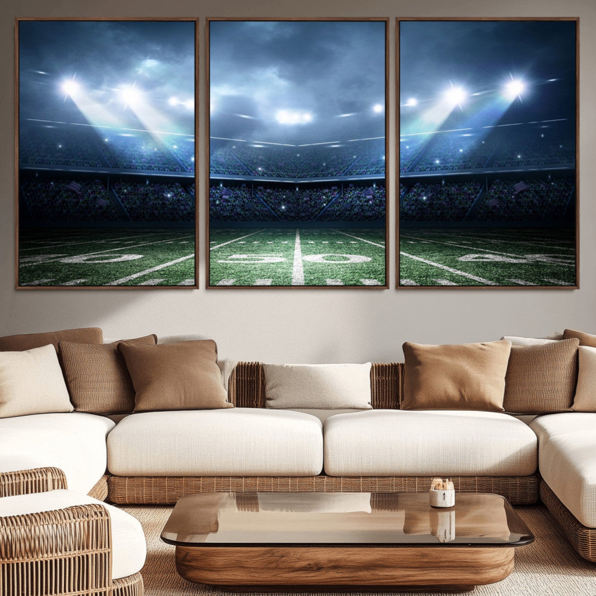 74741-MGV-CV-36X24-American Football Stadium Wall Art Canvas, American Football Stadium Canvas Print